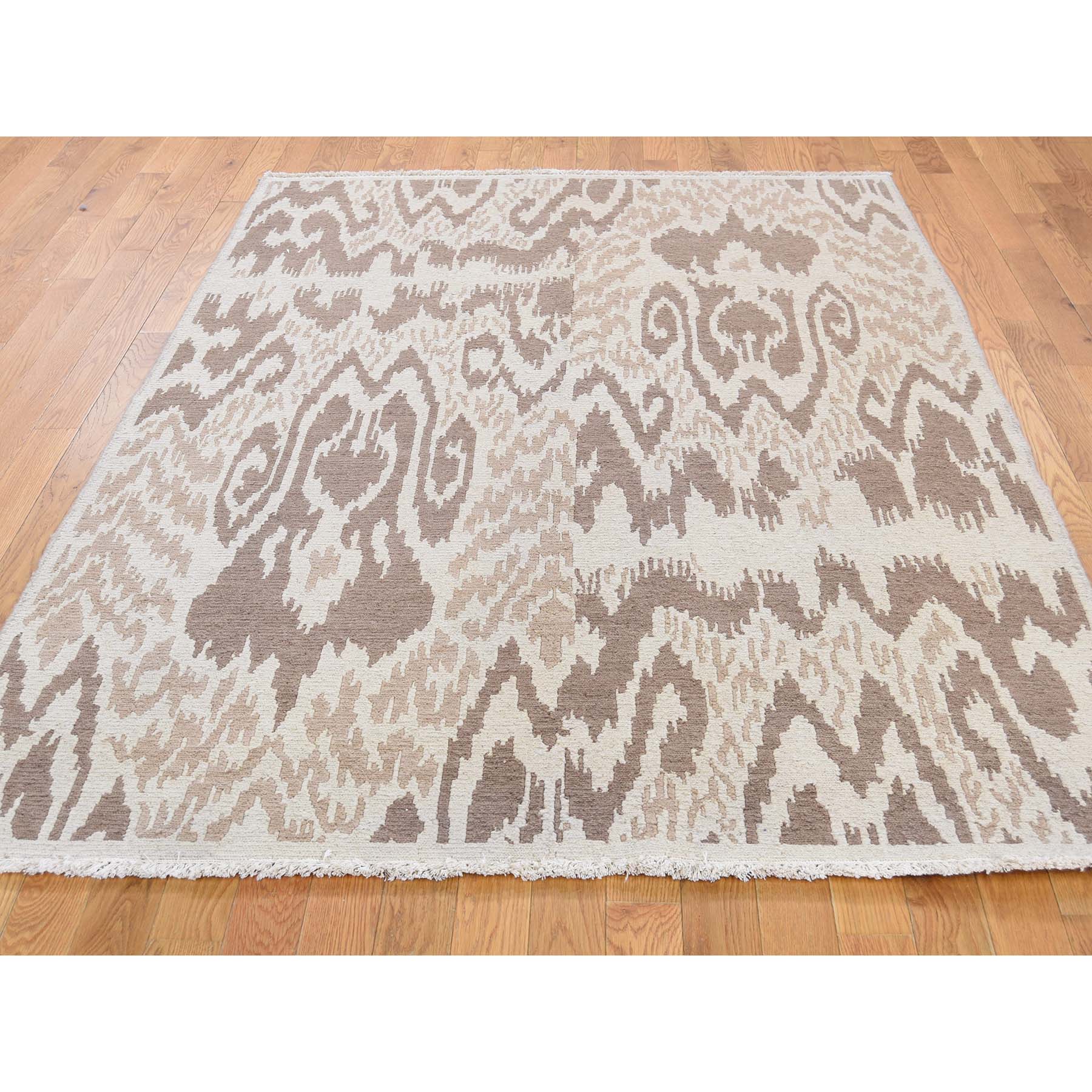 5-x6-9  Soumak with Ikat Design Flat Weave Hand Woven Pure Wool Oriental Rug 