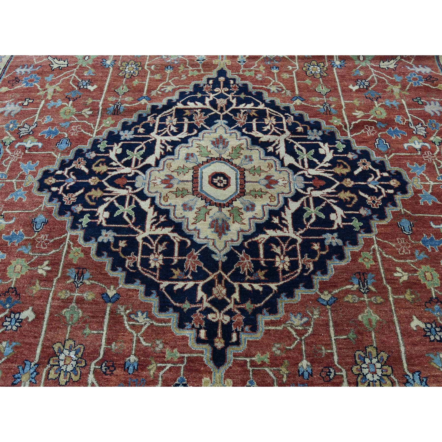 8-10 x 12- Antiqued Heriz Re-creation Pure Wool Hand Knotted Oriental Rug 