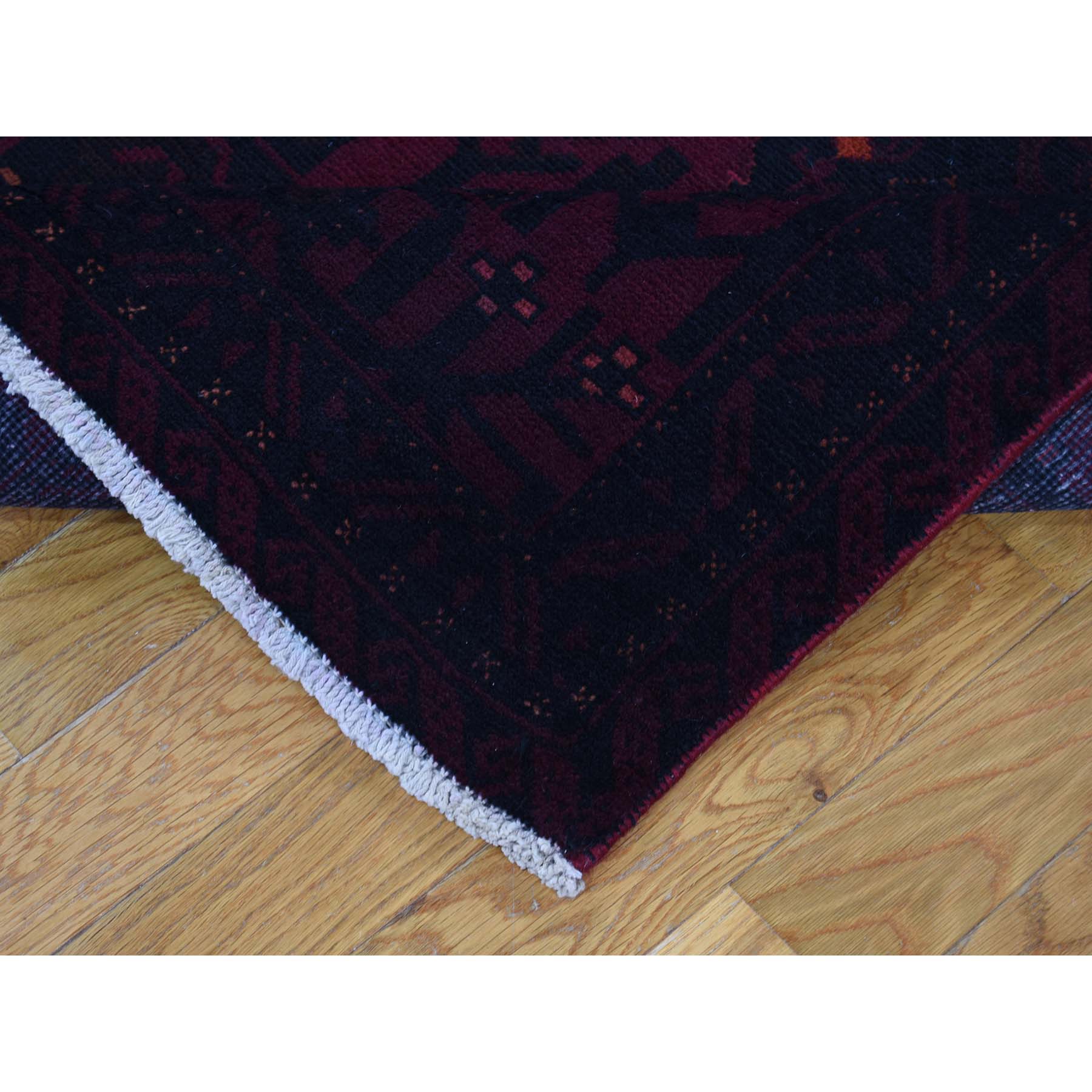 6-2 x10-3  Pure Wool Red Afghan Hand Knotted Oriental Rug 
