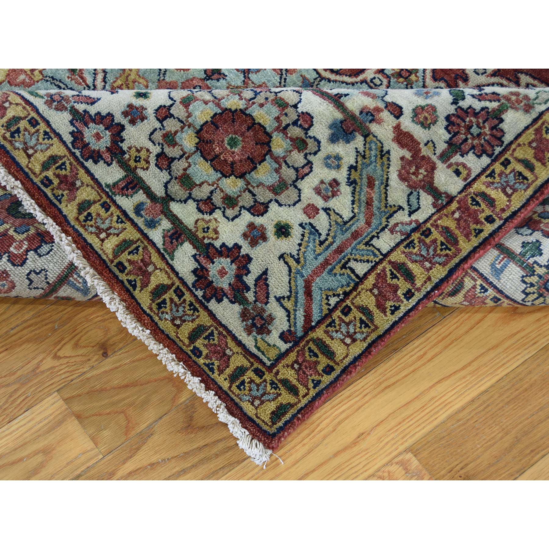 7-9 x9-8  Hand-Knotted Pure Wool Antiqued Heriz Re-Creation Oriental Rug 