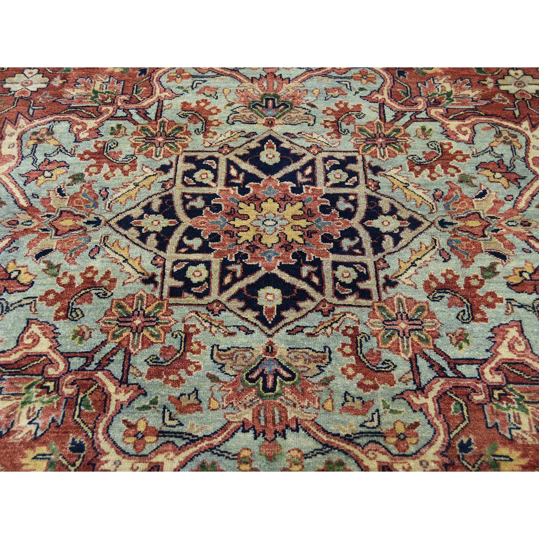 7-9 x9-8  Hand-Knotted Pure Wool Antiqued Heriz Re-Creation Oriental Rug 