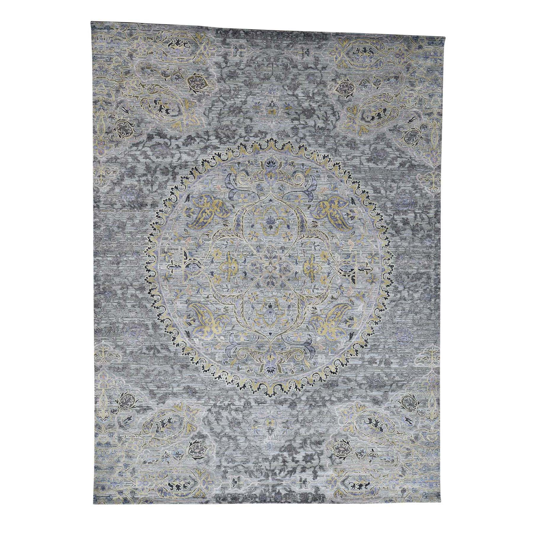 9 x12 THE MAHARAJA Silk with Textured Wool Hand-Knotted Oriental Rug 
