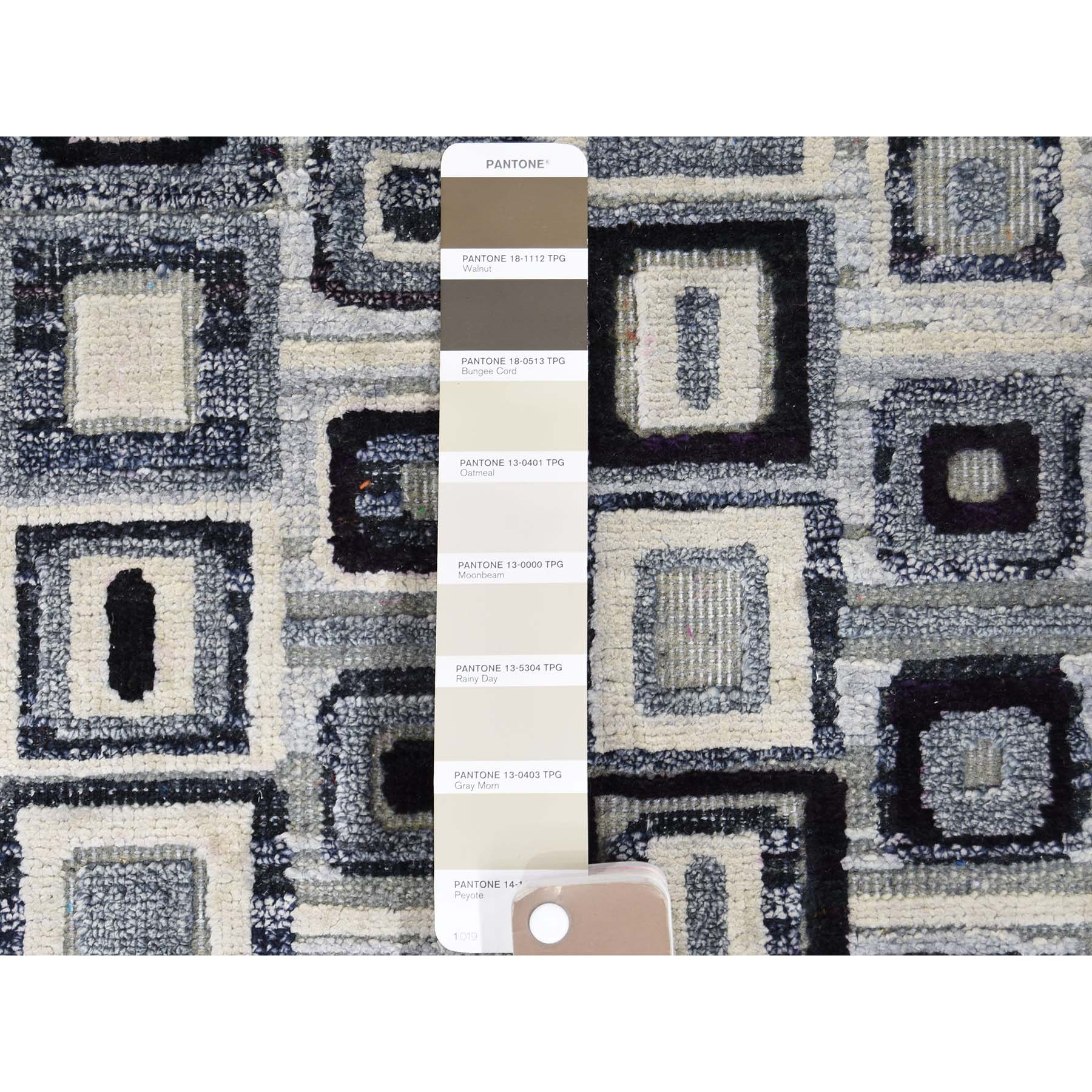 9-x12-1  THE SQUARES Real Silk Hand-Knotted Oriental Rug 