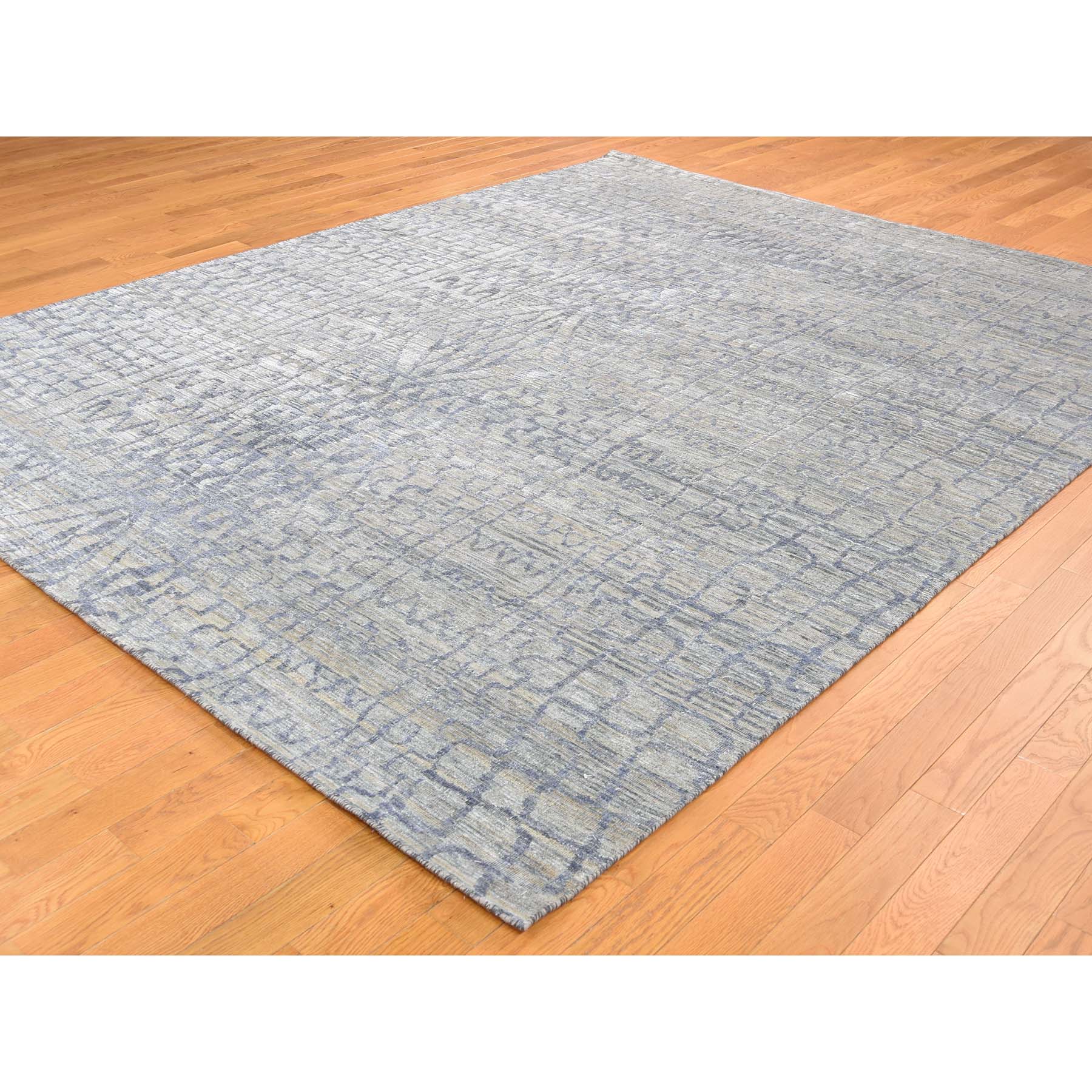 8-x10-1  THE ERASED MOROCCAN Silk with Textured Wool Hand-Knotted Oriental Rug 