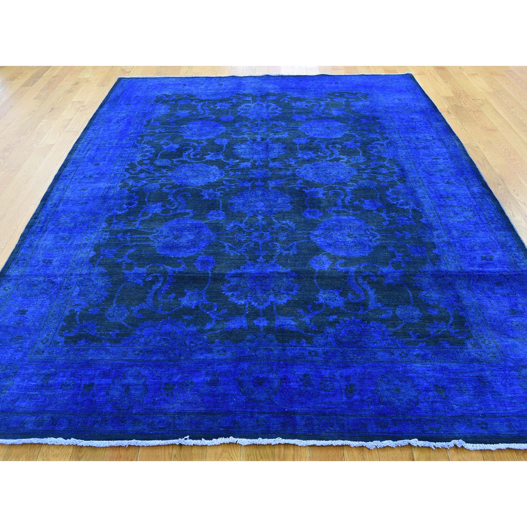 6-x9- Overdyed Peshawar Mahal Pure Wool Hand-Knotted Oriental Rug 