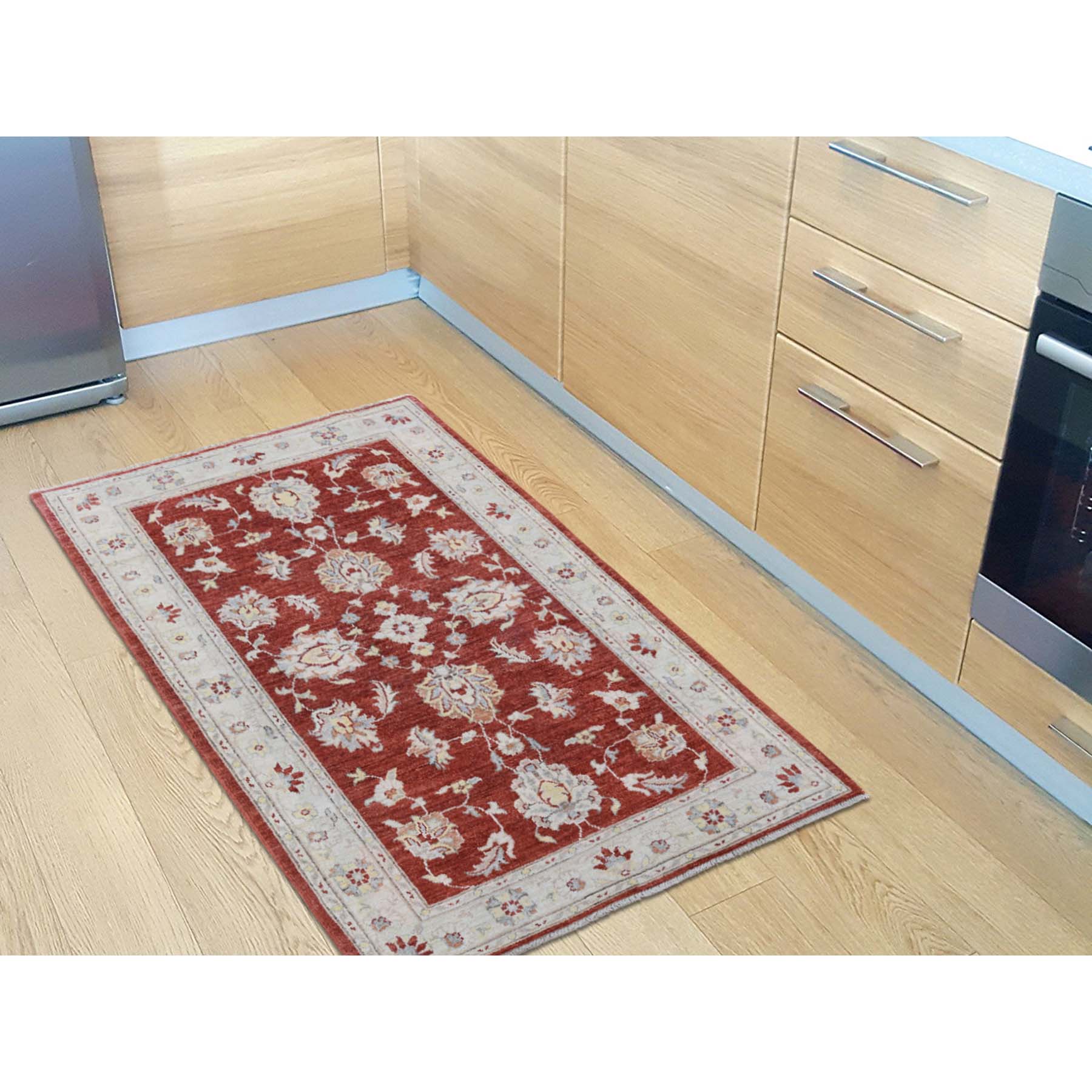3-1 x4-10  Peshawar with Mahal Design Pure Wool Hand-Knotted Oriental Rug 