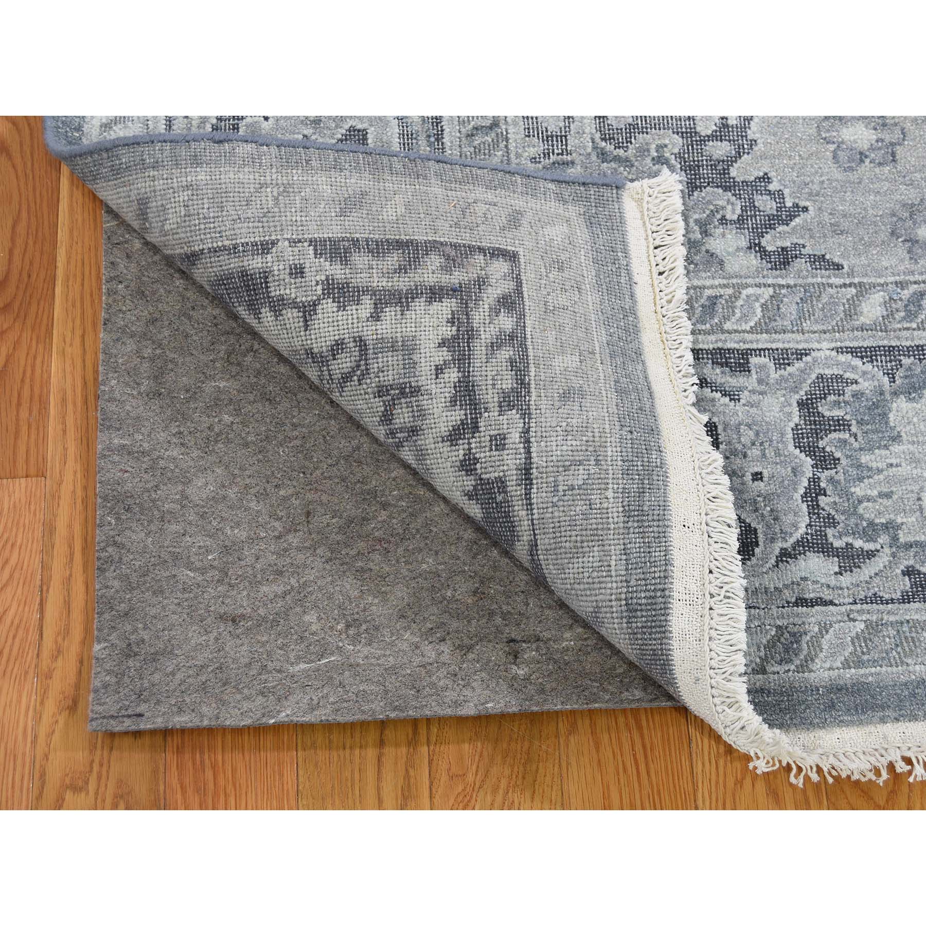 12-x12- Oushak Influence Silk with Textured Wool Hand-Knotted Square Oriental Rug 
