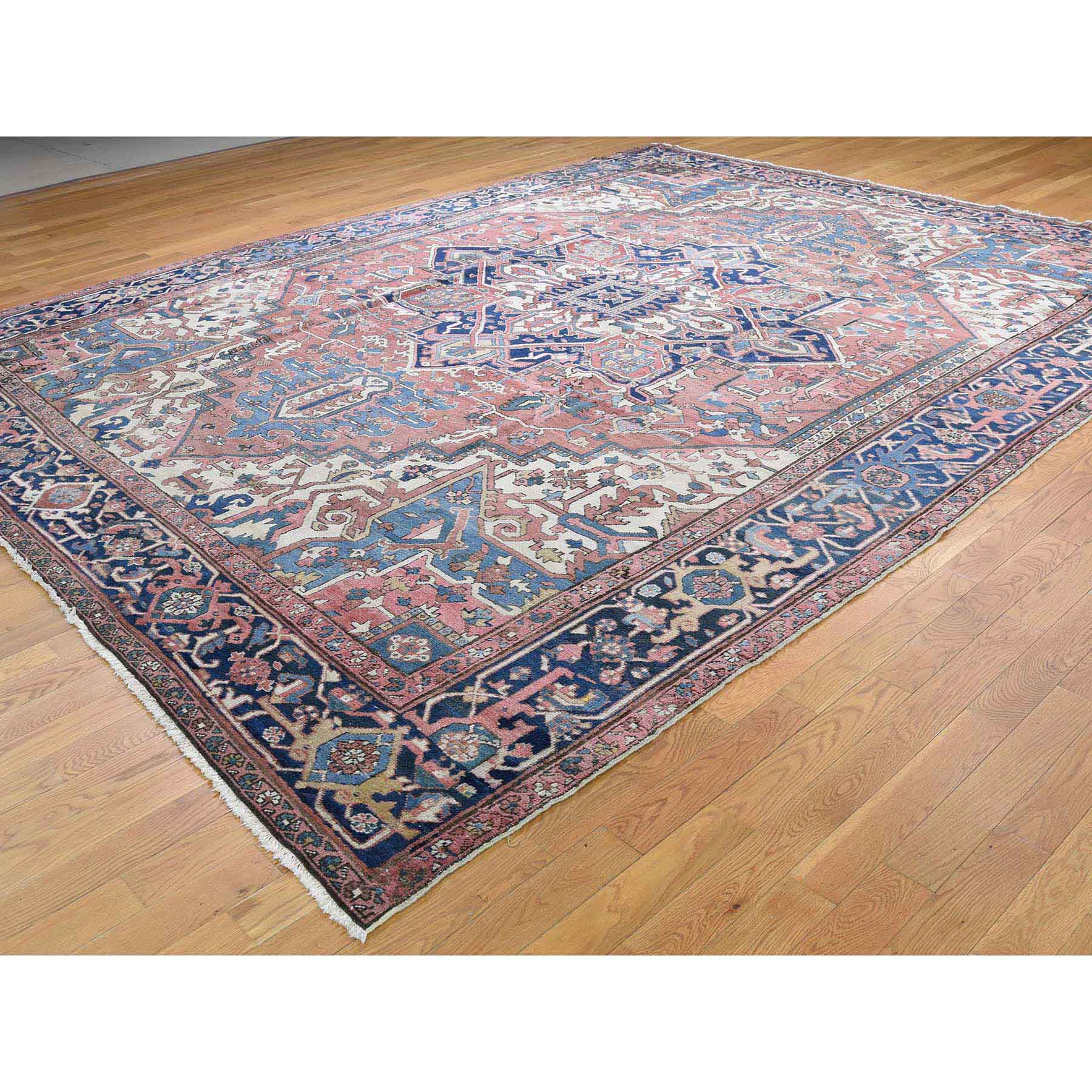 10-1 x12-8  Antique Persian Serapi Exc Cond Pure Wool Hand-Knotted Oriental Rug 