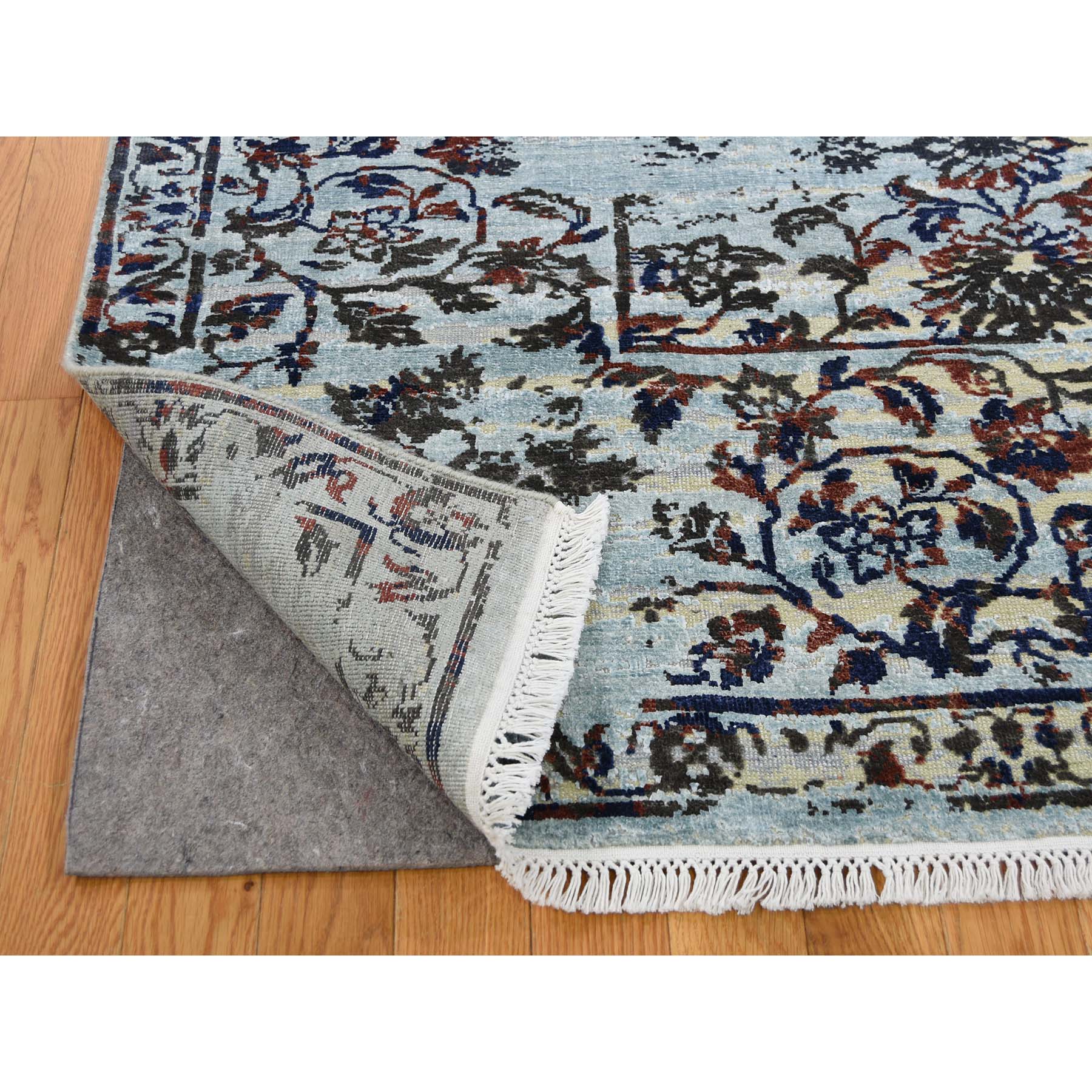 8-x10-1  Silk With Textured Wool Modern Hand-Knotted Transitional Rug 
