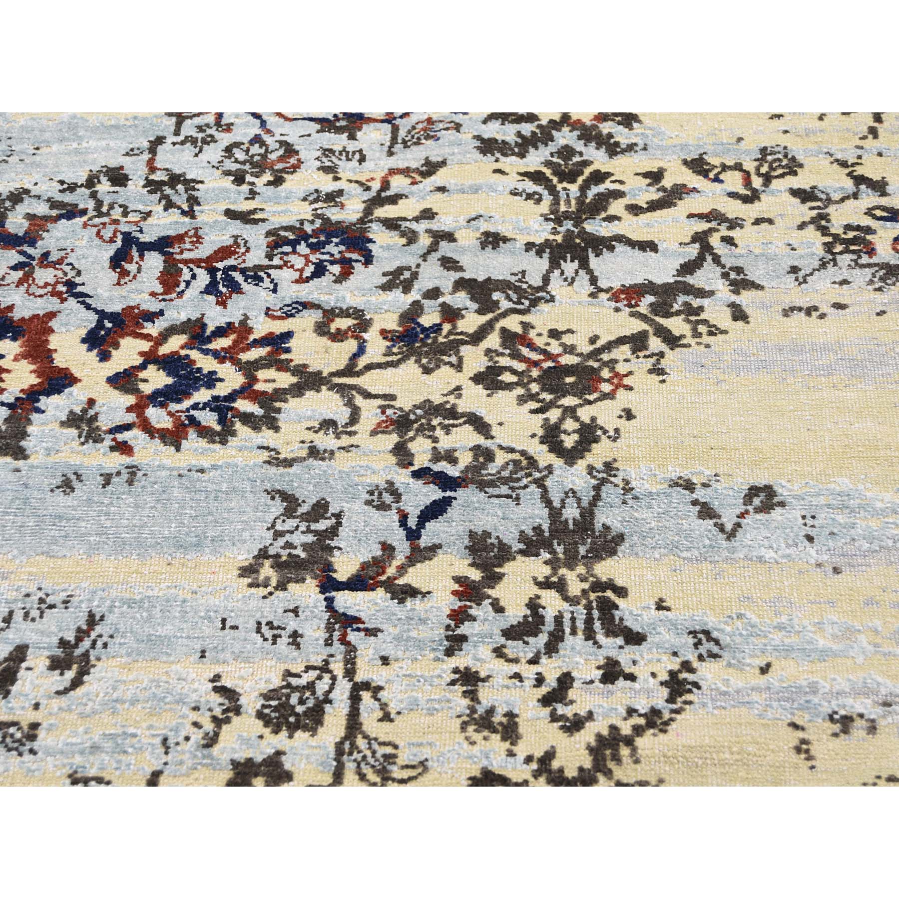 8-x10-1  Silk With Textured Wool Modern Hand-Knotted Transitional Rug 