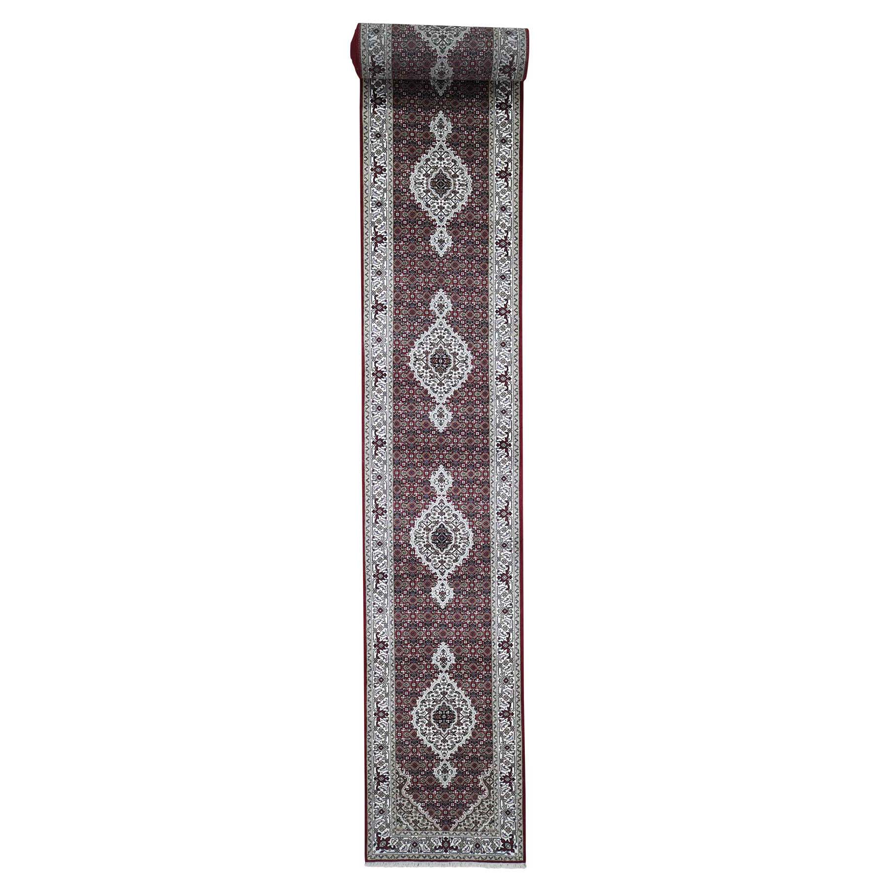 2-7 x23-7   Wool and Silk Tabriz Mahi Hand-Knotted XL Runner Rug 
