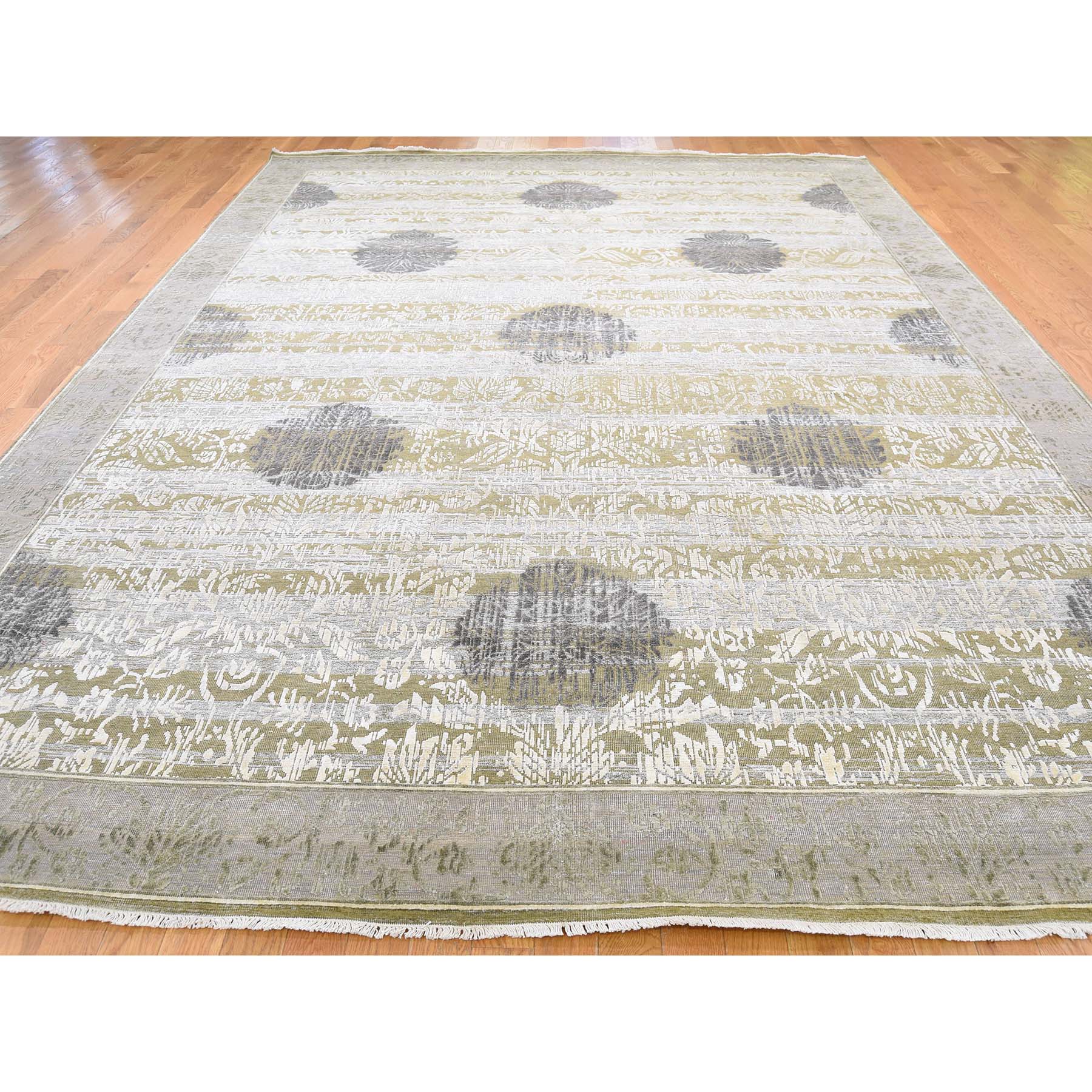 8-9 x12-1  Silk With Textured Wool Hand-Knotted Oriental Rug 