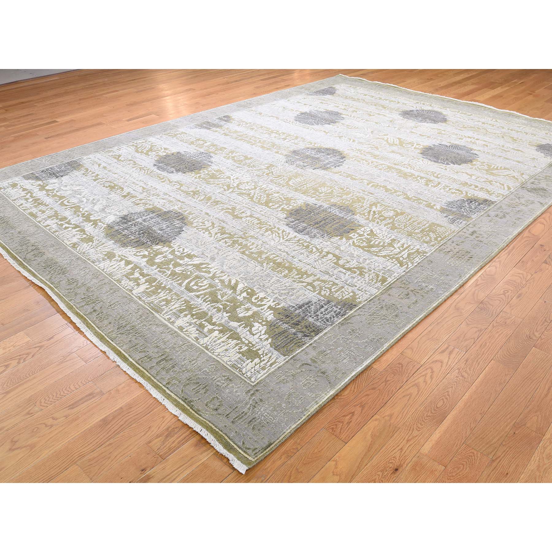 8-9 x12-1  Silk With Textured Wool Hand-Knotted Oriental Rug 