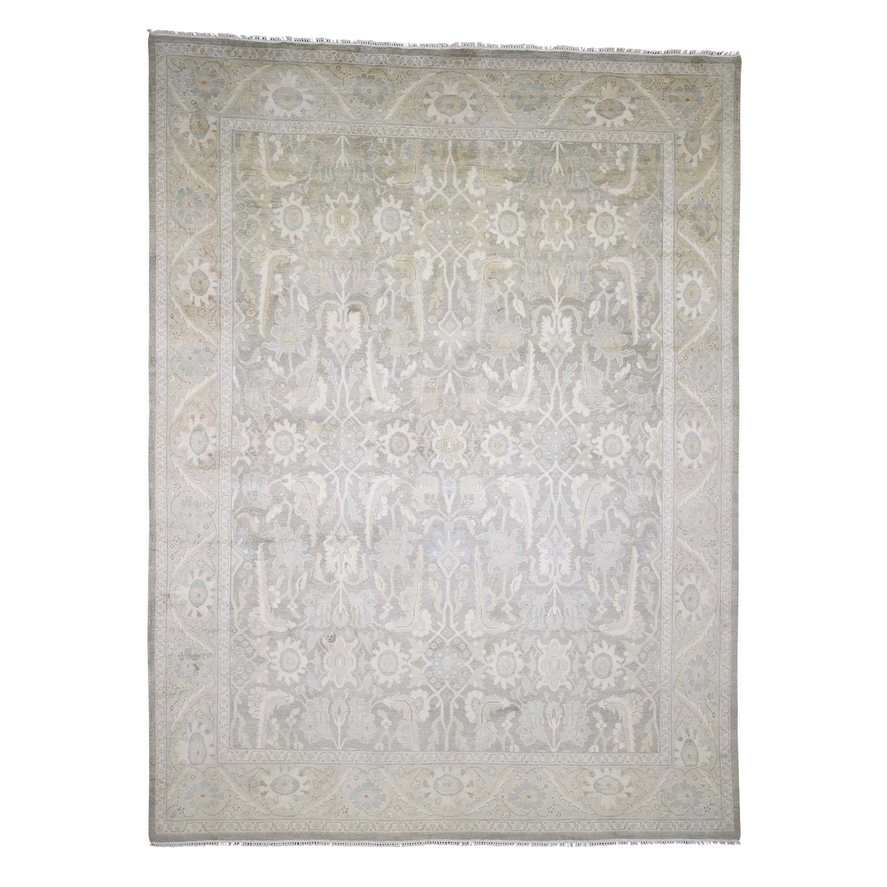 transitional Silk Hand-Knotted Area Rug 9'0