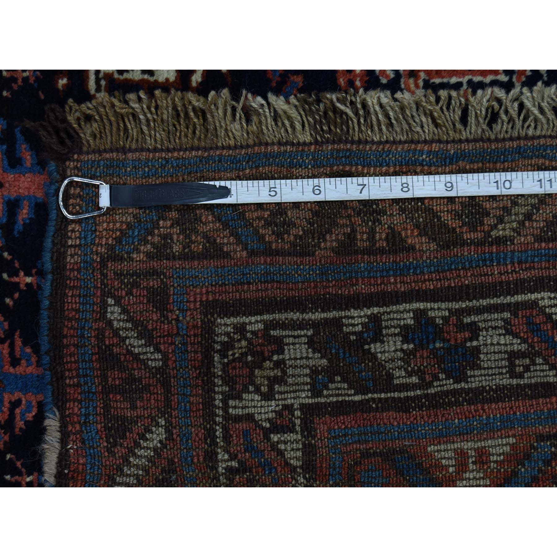 5-2 x14-5  Hand-Knotted Antique Kurdish Bijar Full Pile Mint Cond Wide Runner Rug 
