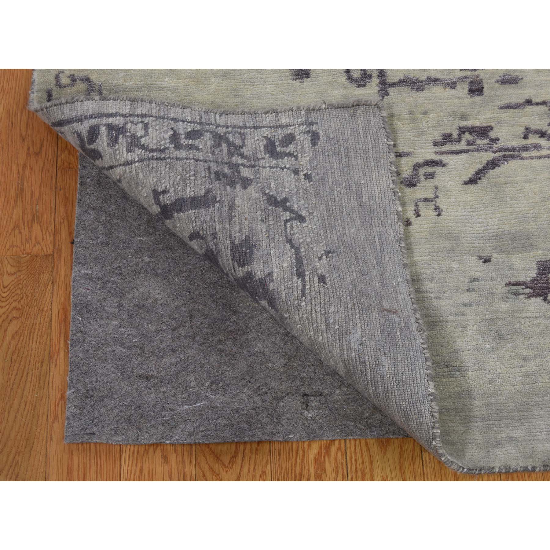 9-1 x12- Wool and Silk Tabriz Broken Design Oriental Rug Hand Knotted 