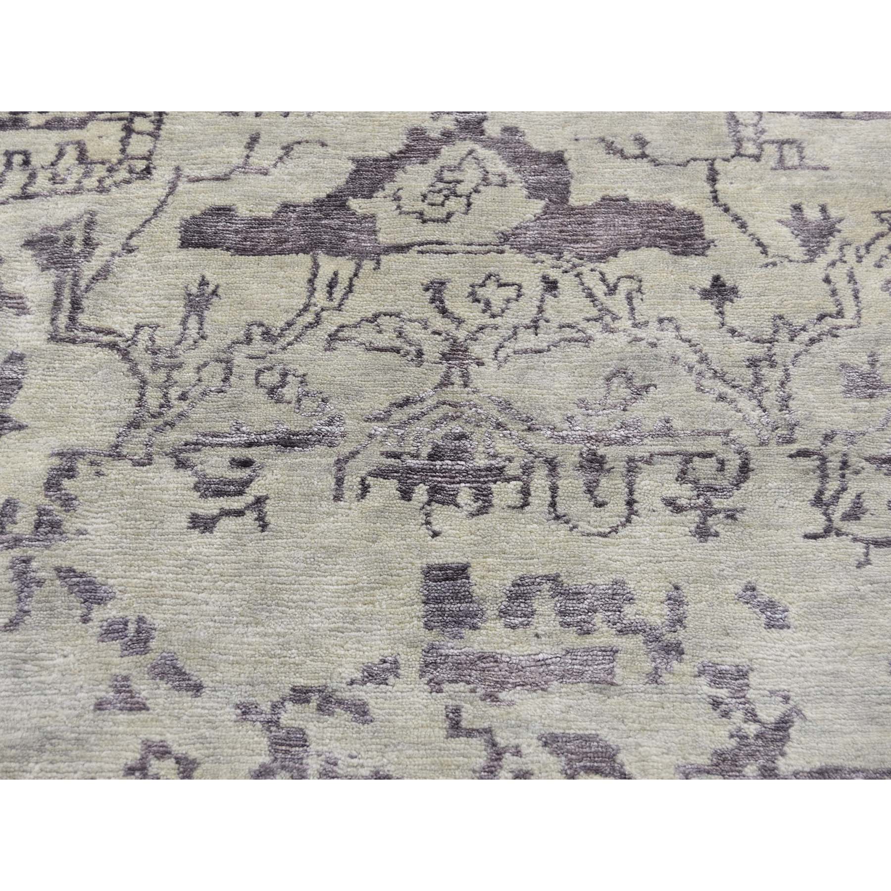 9-1 x12- Wool and Silk Tabriz Broken Design Oriental Rug Hand Knotted 
