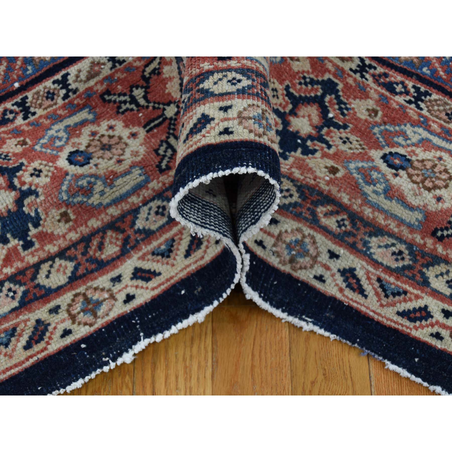 11-x14-3  Antique Persian Mahal Even Wear Navy Blue Hand-Knotted Oriental Rug 