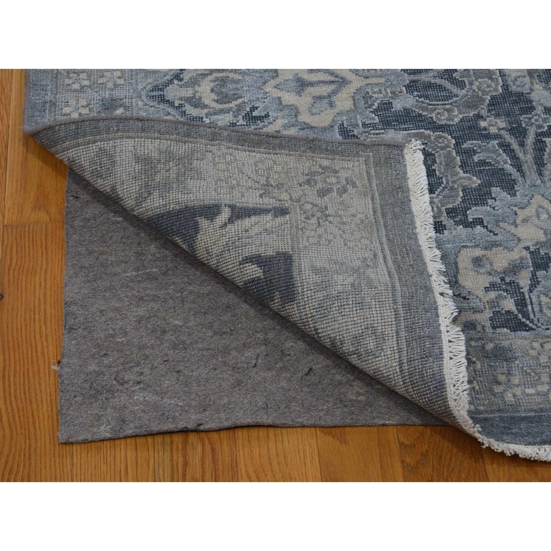 12-x15-10  Hand-Knotted Oushak Influence Silk with Textured Wool Oriental Rug 