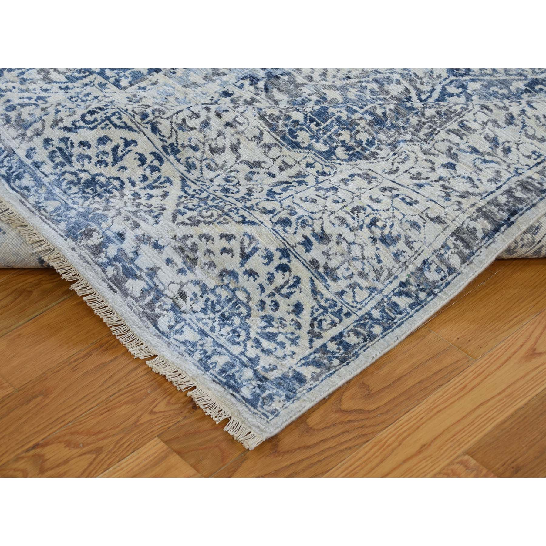 8-3 x10-2  Pure Silk With Textured Wool Vintage Hand Knotted Mamluk Rug 