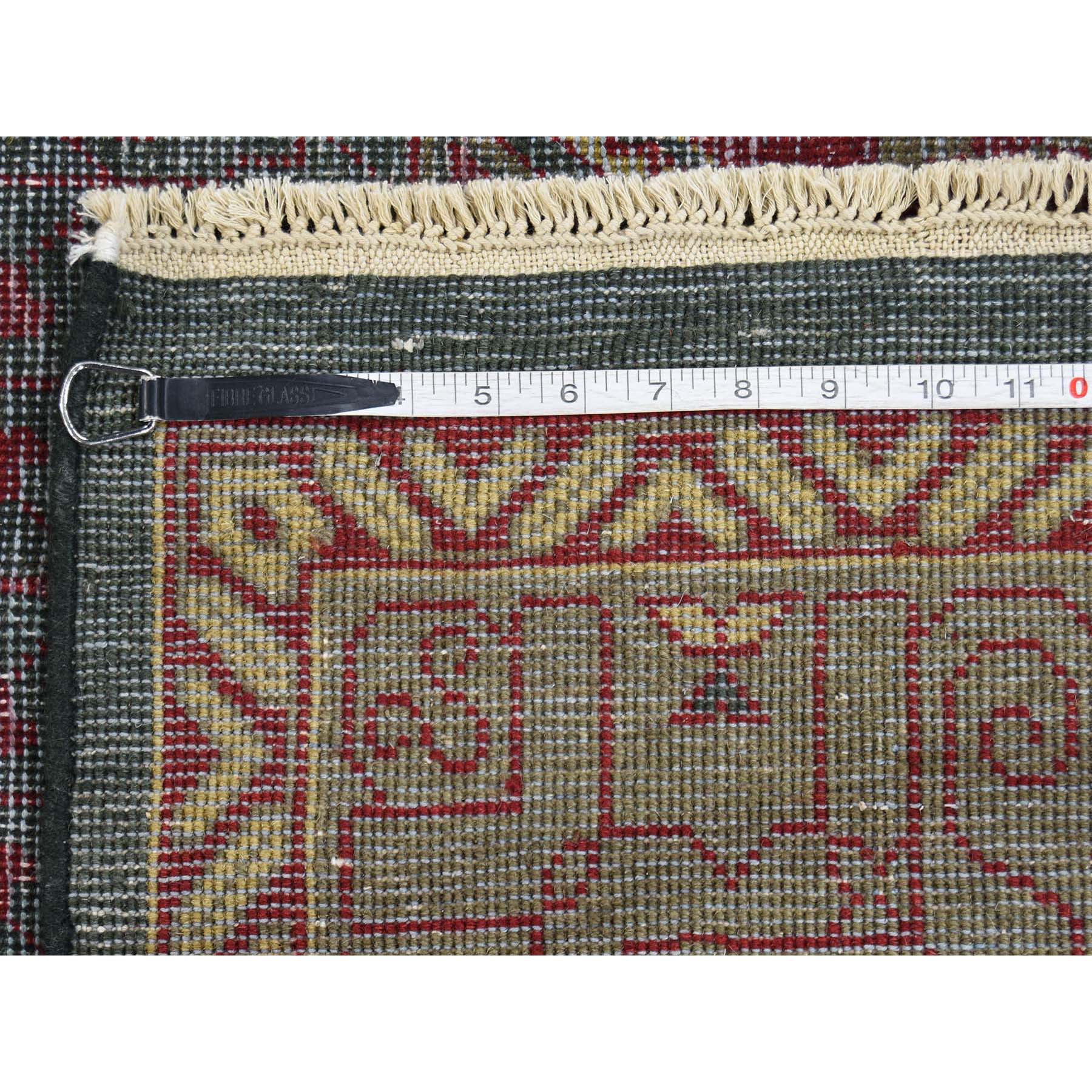 9-6 x13-10  Vintage Look Mamluk Zero Pile Shaved Low Worn Wool Rug 