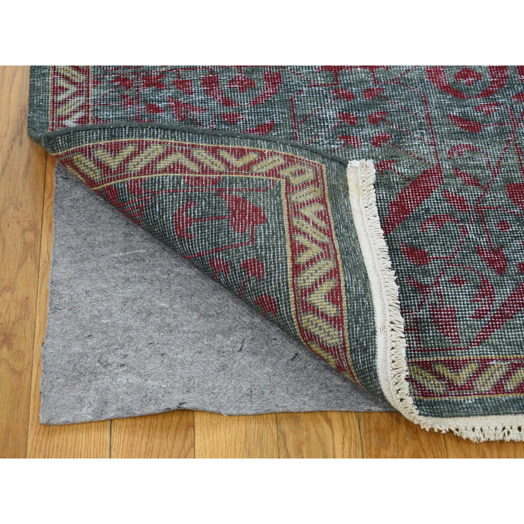 6-x9- Vintage Look Mamluk Zero Pile Shaved Low Worn Wool Rug 