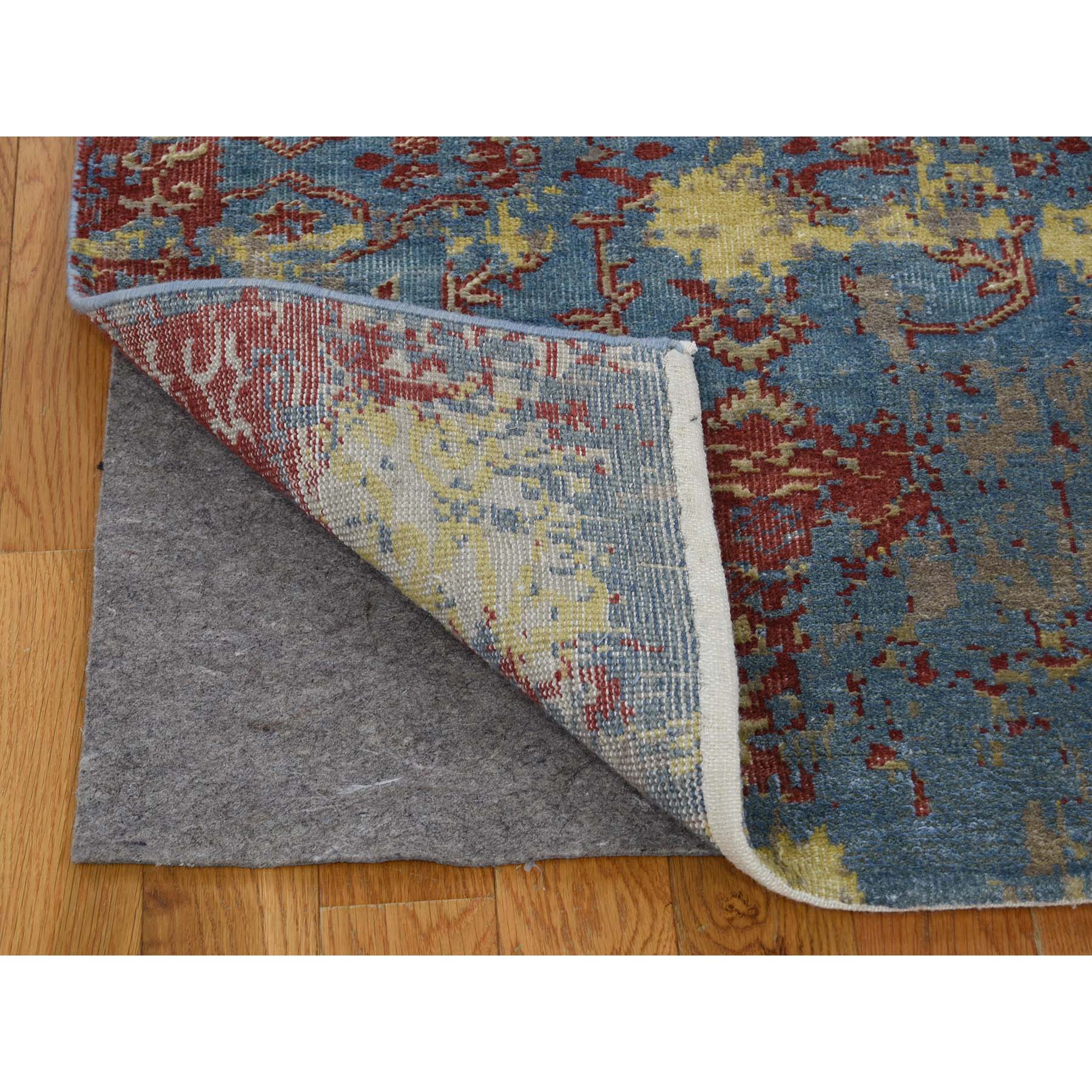 2-5 x8- Hand-Knotted Silk With Oxidized Wool Broken Design Rug 