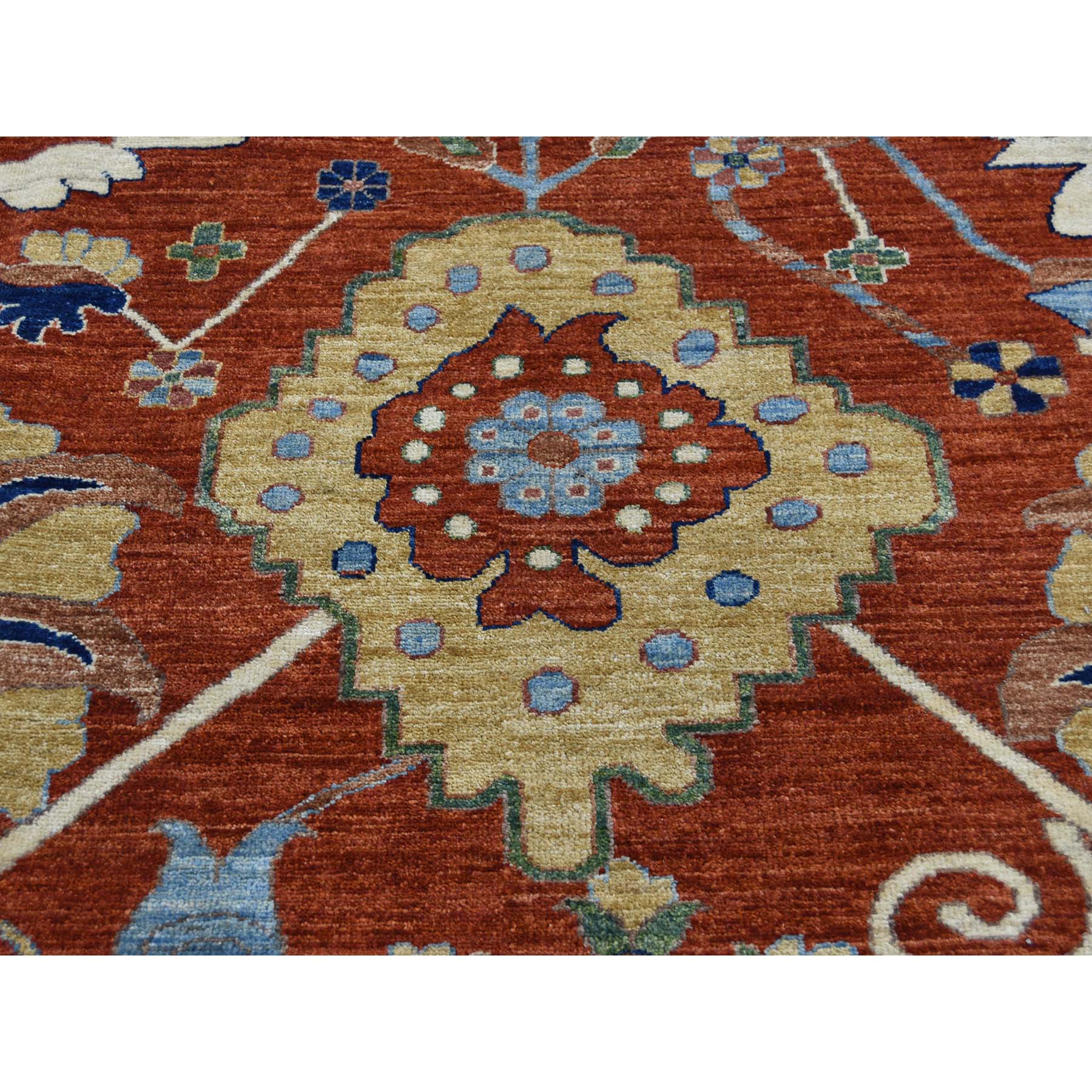 9-4 x 11-9- Hand-Knotted Peshawar Mahal Design With Wide Border Oriental Rug 