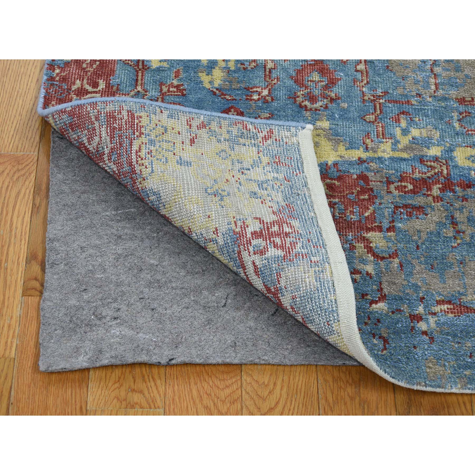 2-5 x6-1  Hand-Knotted Silk With Oxidized Wool Broken Design Runner Rug 