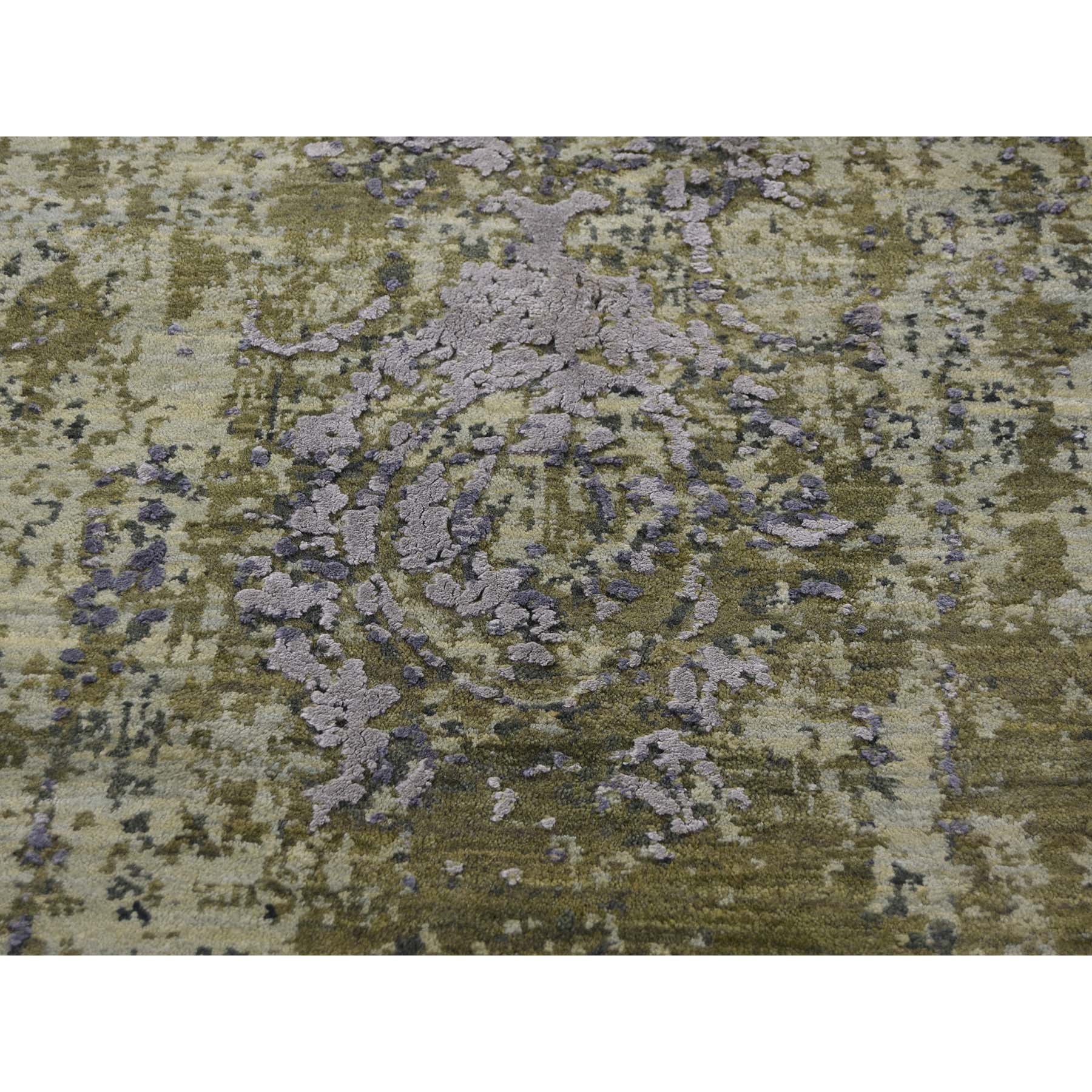 8-1 x10- Pure Silk Modern Abstract Design Hand-Knotted Rug 