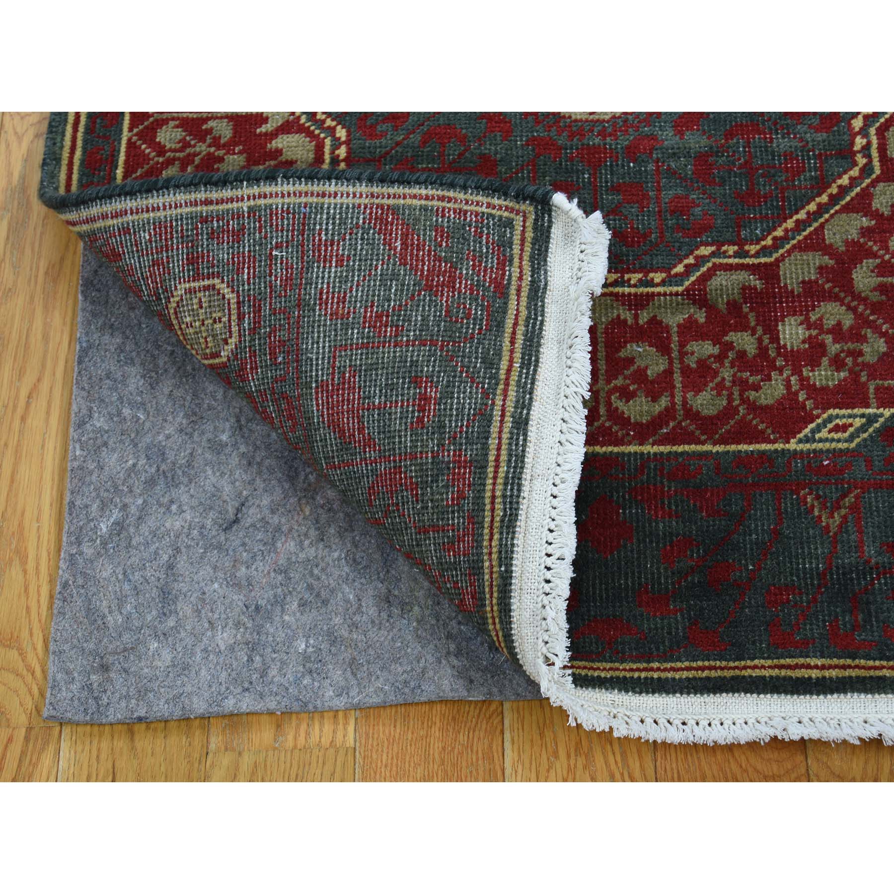 2-5 x8-2  Vintage Look Mamluk Zero Pile Shaved Low Worn Wool Runner Rug 