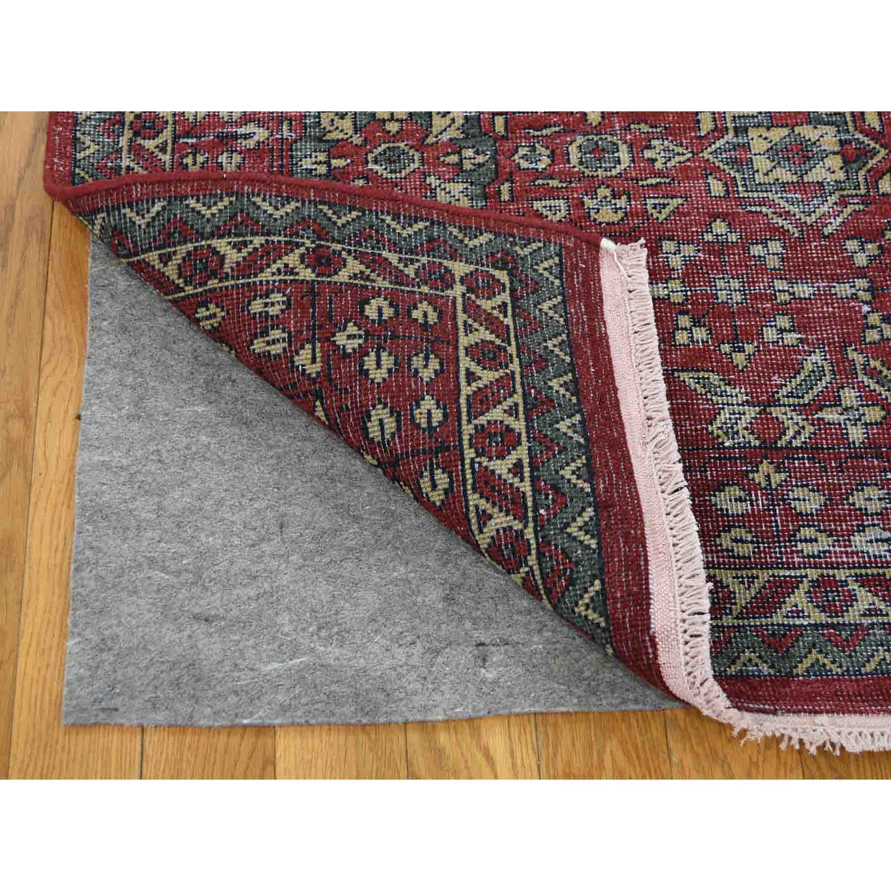 6-1 x9- Vintage Look Mamluk Zero Pile Shaved Low Worn Wool Rug 