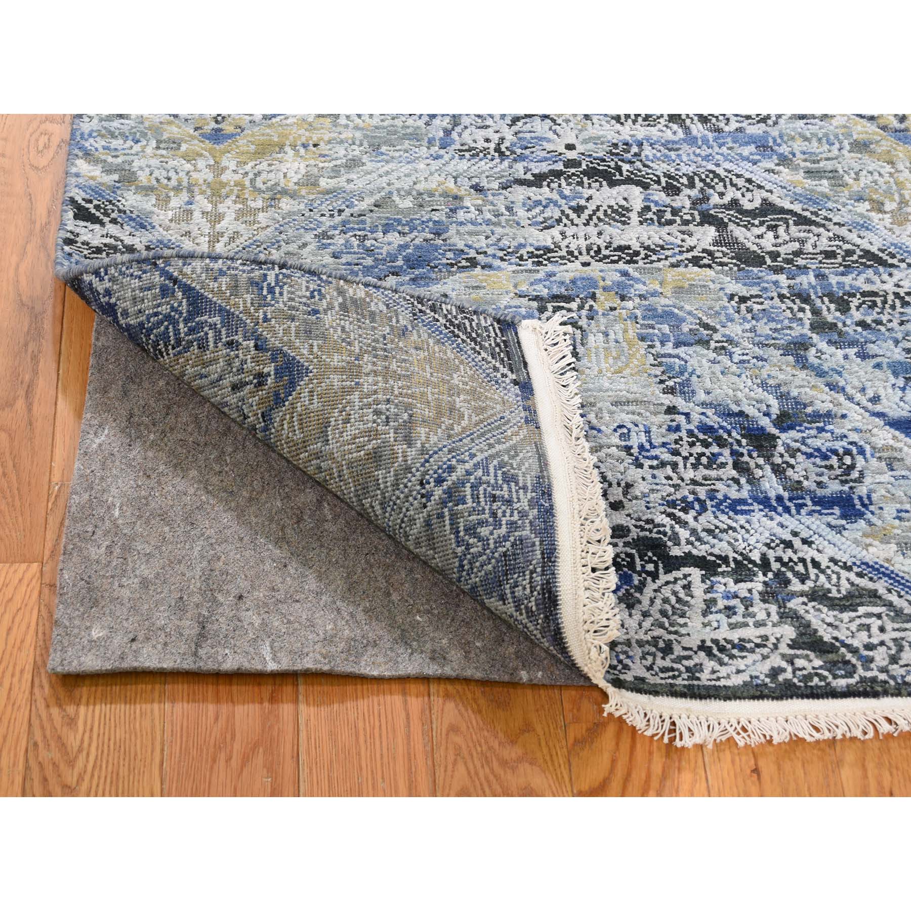 2-7 x8-3  Silk With Oxidized Wool Hand-Knotted Runner Oriental Rug 