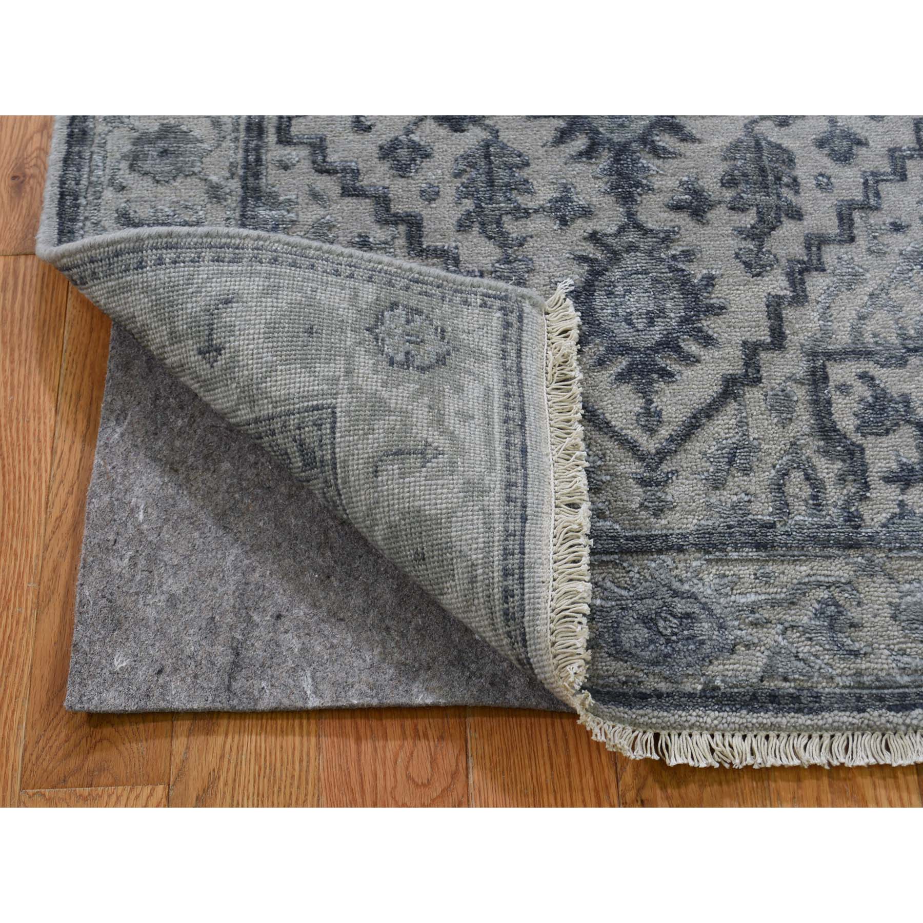 2-6 x6-1  Wool And Silk Heriz Design Grey Hand-Knotted Oriental Rug 