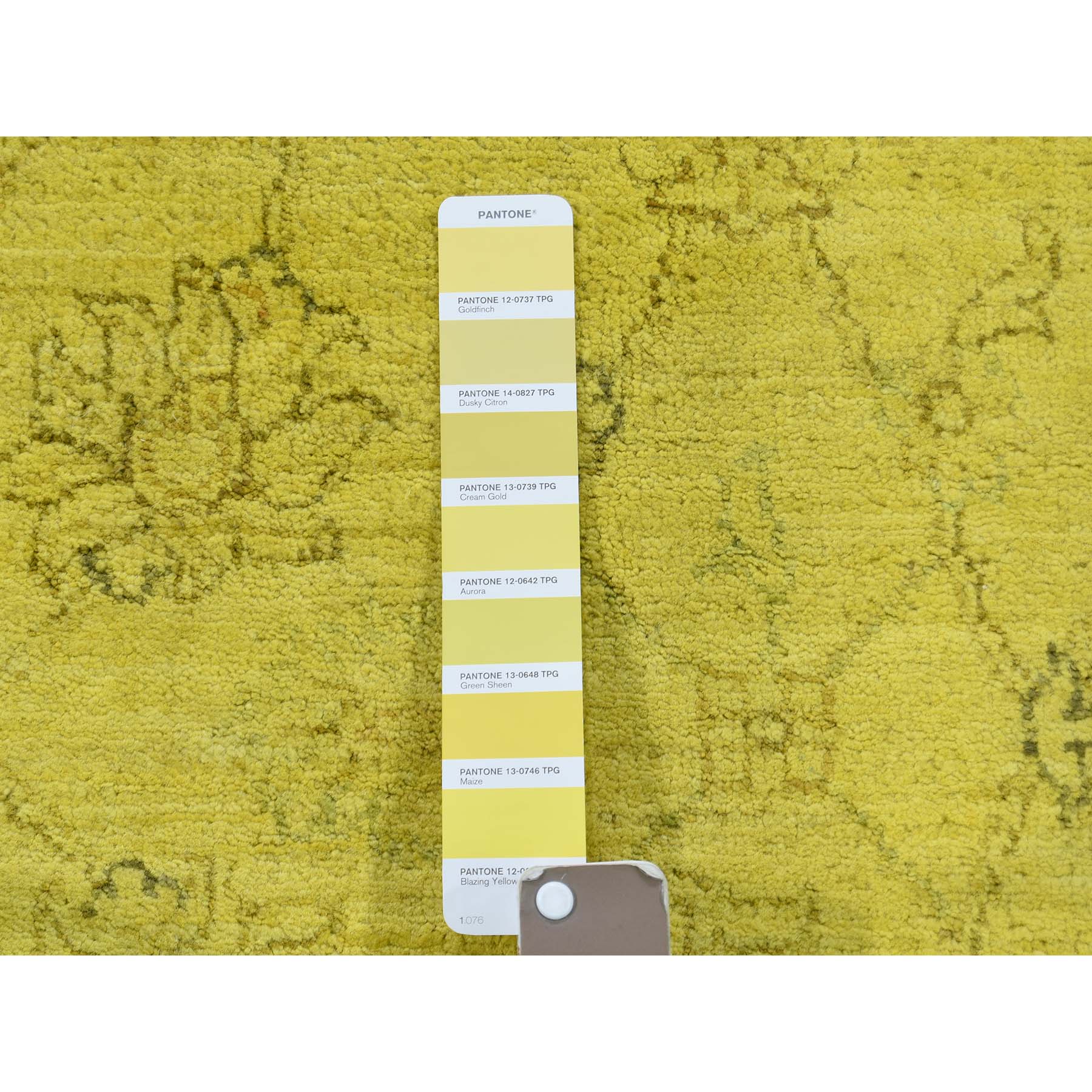 5-8 x8-2  Overdyed Mahal Not Worn Yellow Hand-Knotted Pure Wool Oriental Rug 