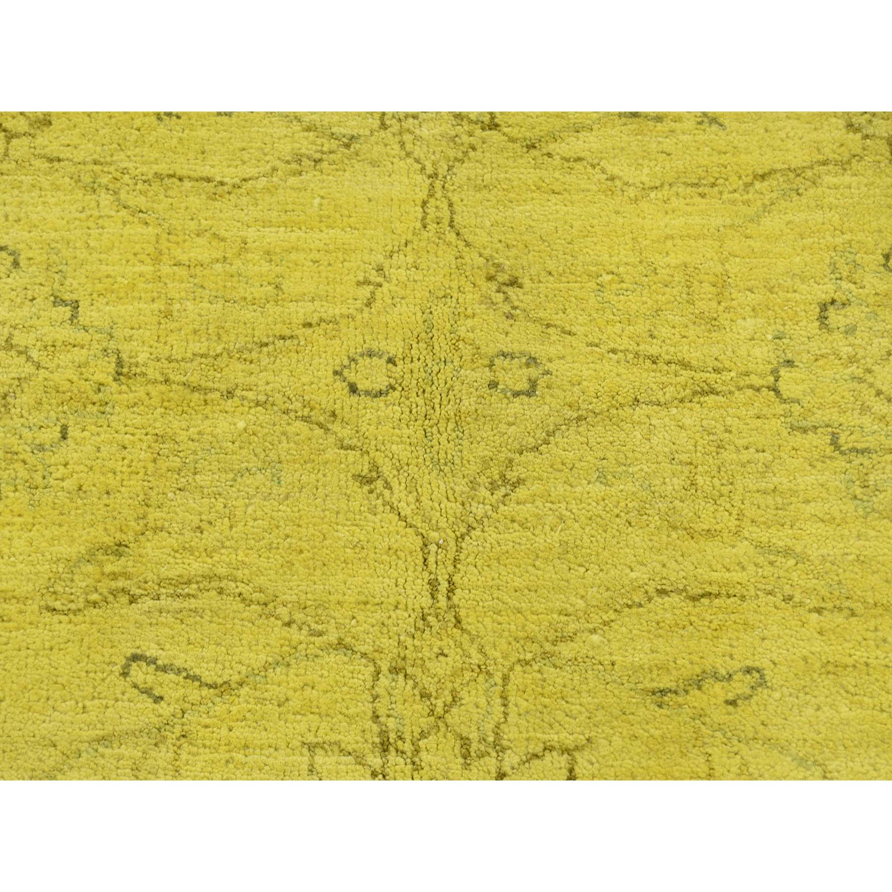 5-8 x8-2  Overdyed Mahal Not Worn Yellow Hand-Knotted Pure Wool Oriental Rug 
