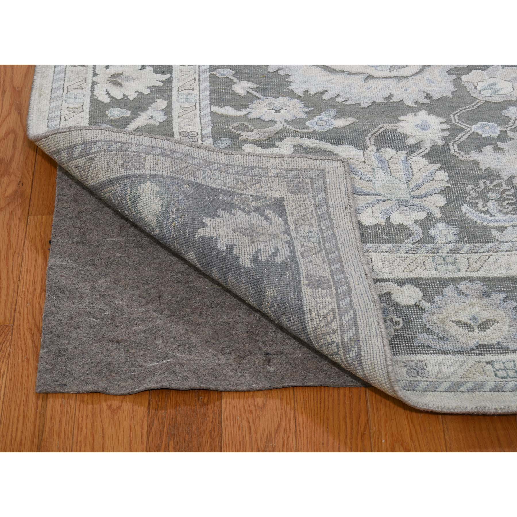 9-x12- Hand-Knotted Oushak Influence Pure Silk With Textured Wool Oriental Rug 