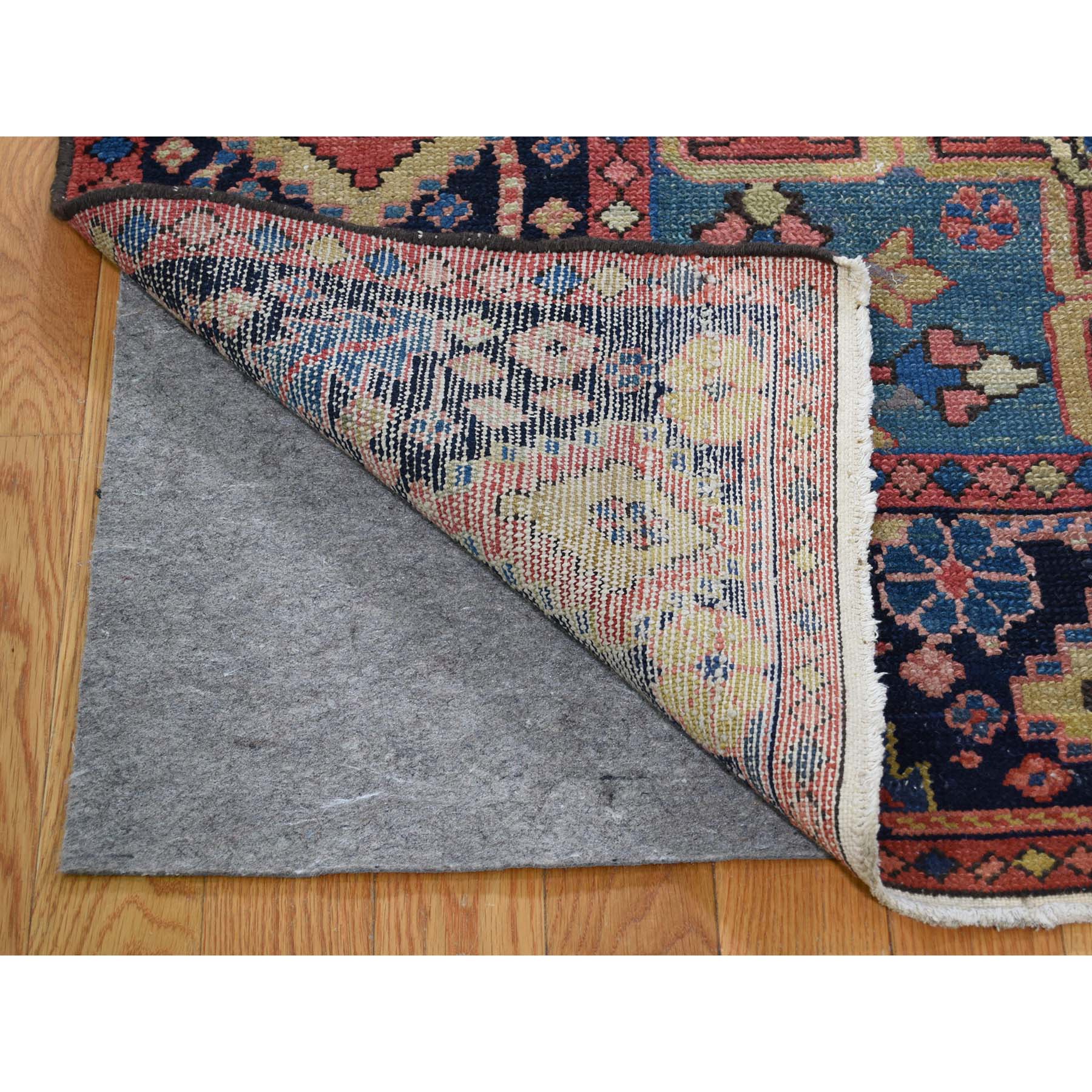 9-6 x13-4  Antique Persian Heriz Hand-Knotted Exc Condition Pure Wool Oriental Rug 