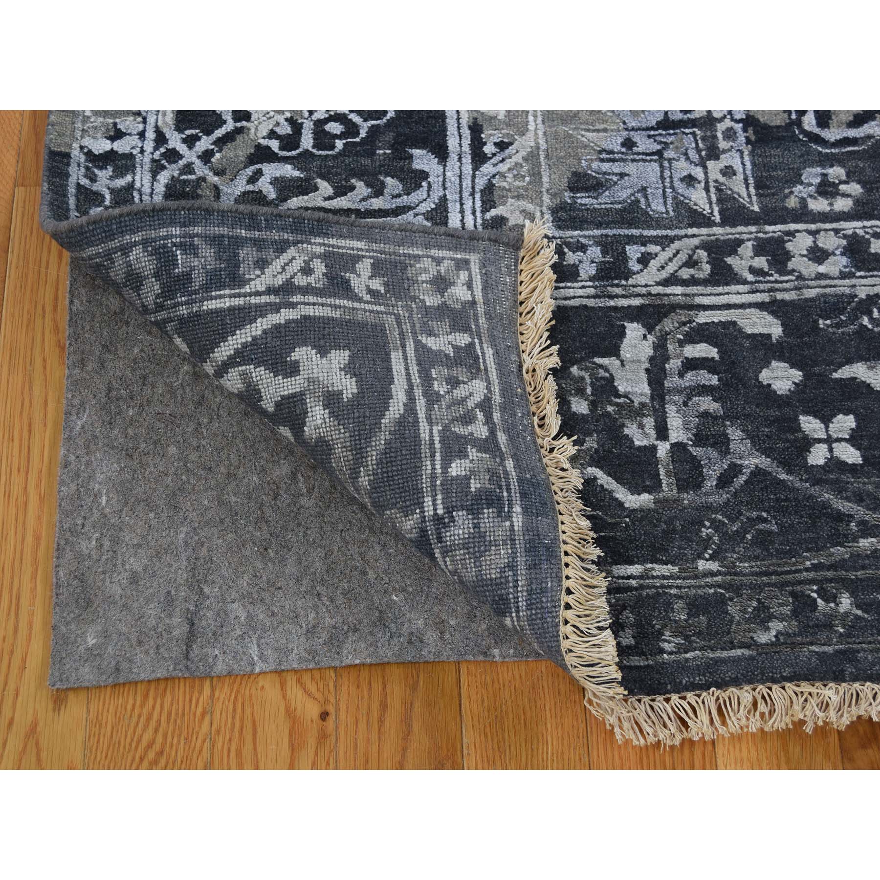 8-x10- All Over Design Broken Persian Heriz Wool And Silk Hand-Knotted Oriental Rug 