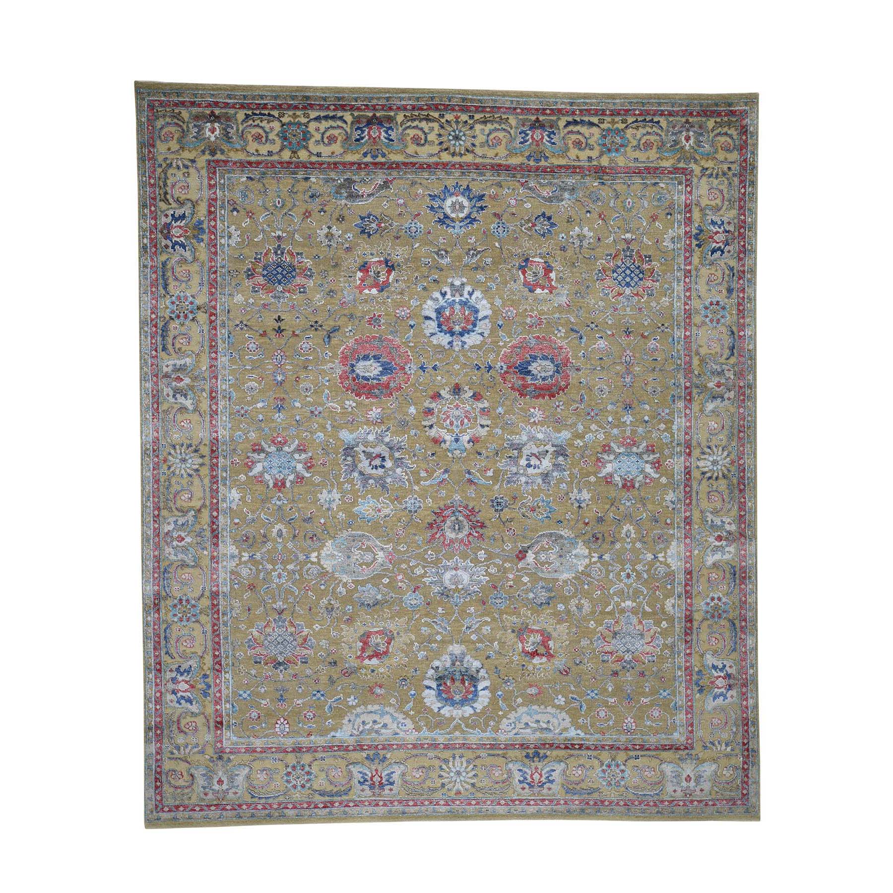 8'1"X9'7" Textured Silk With Textured Wool Mahal Design Hand-Knotted Oriental Rug moada8db