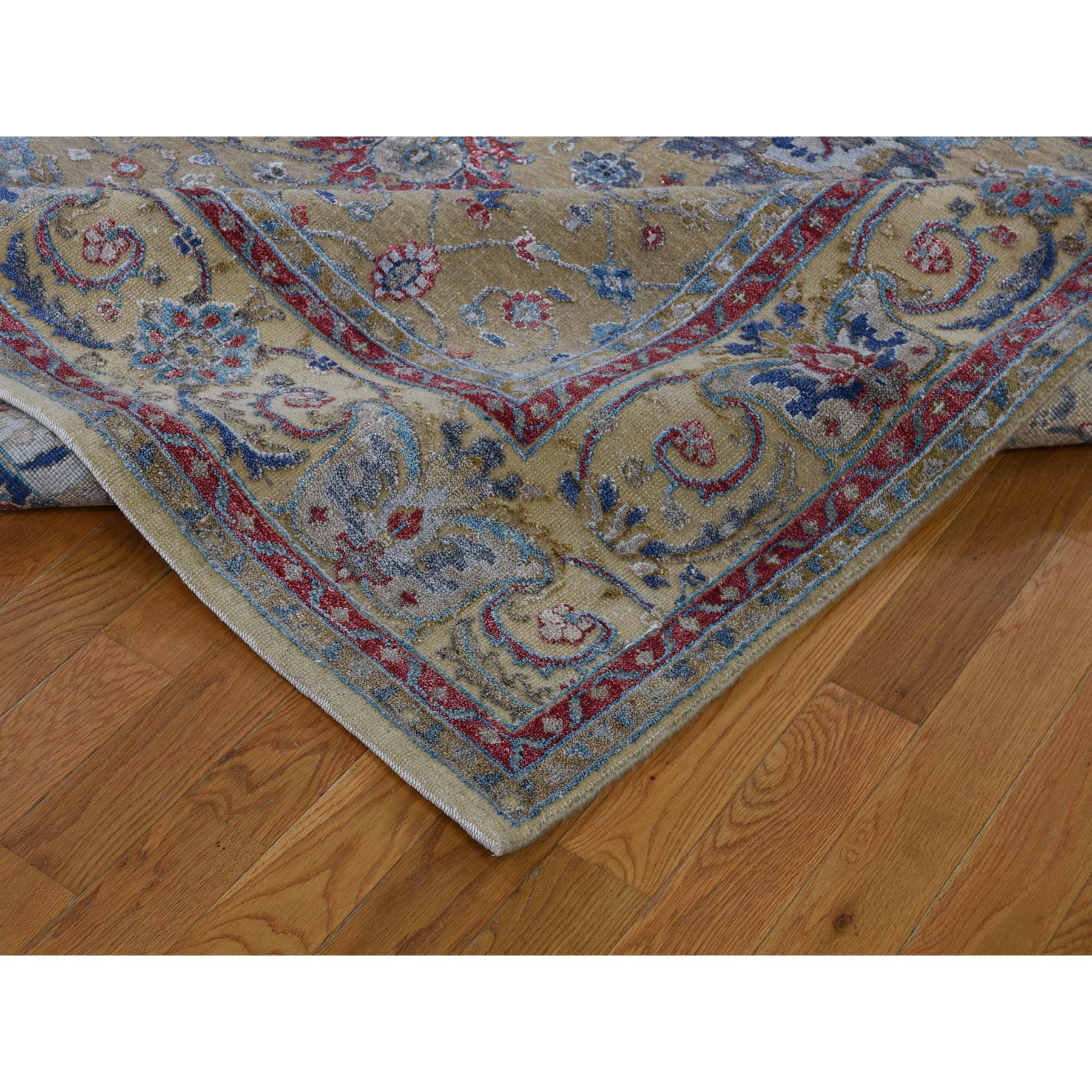8-1 x9-7  Textured Silk With Textured Wool Mahal Design Hand-Knotted Oriental Rug 