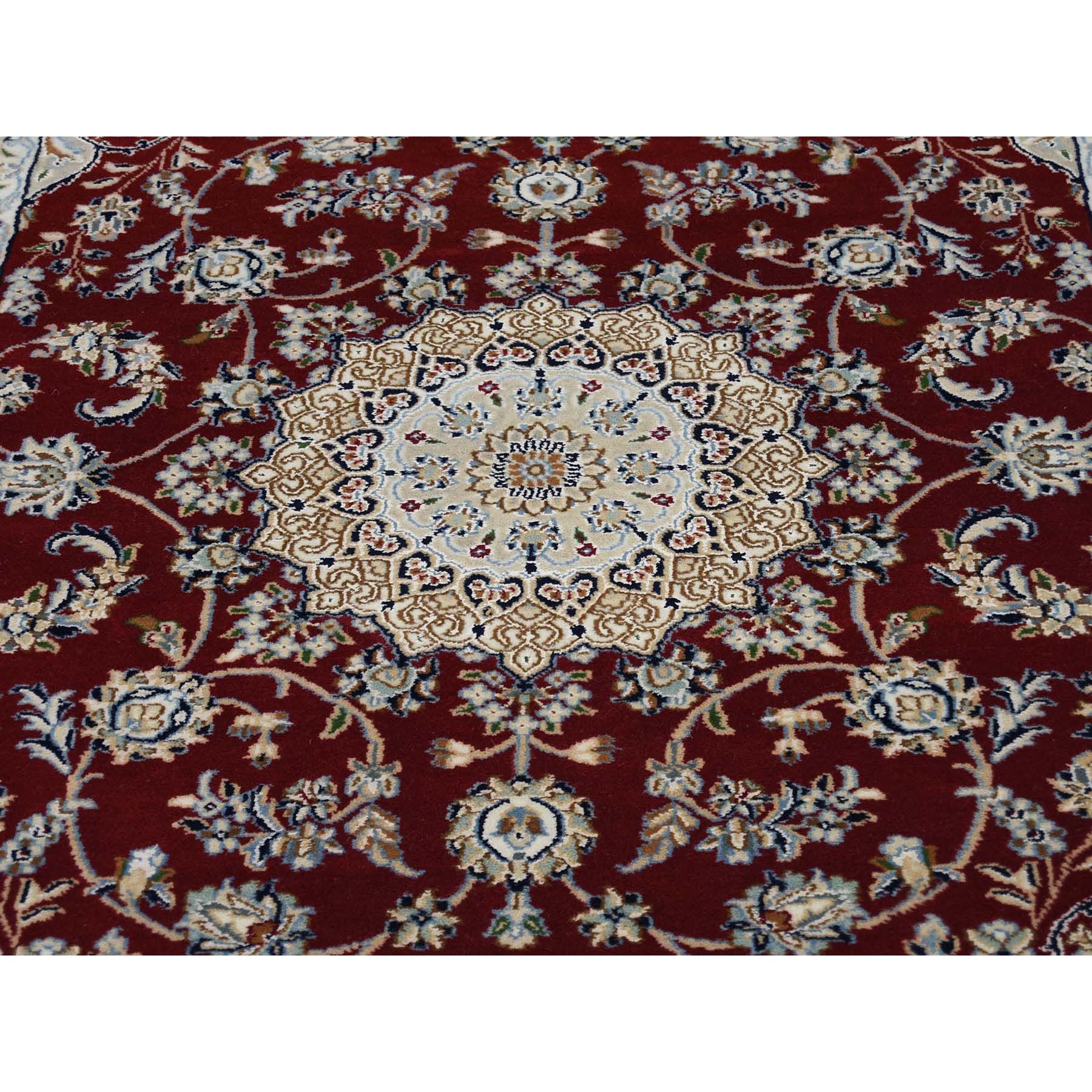 3-10 x6- 250 Kpsi Red Nain Wool and Silk Hand-Knotted Oriental Rug 