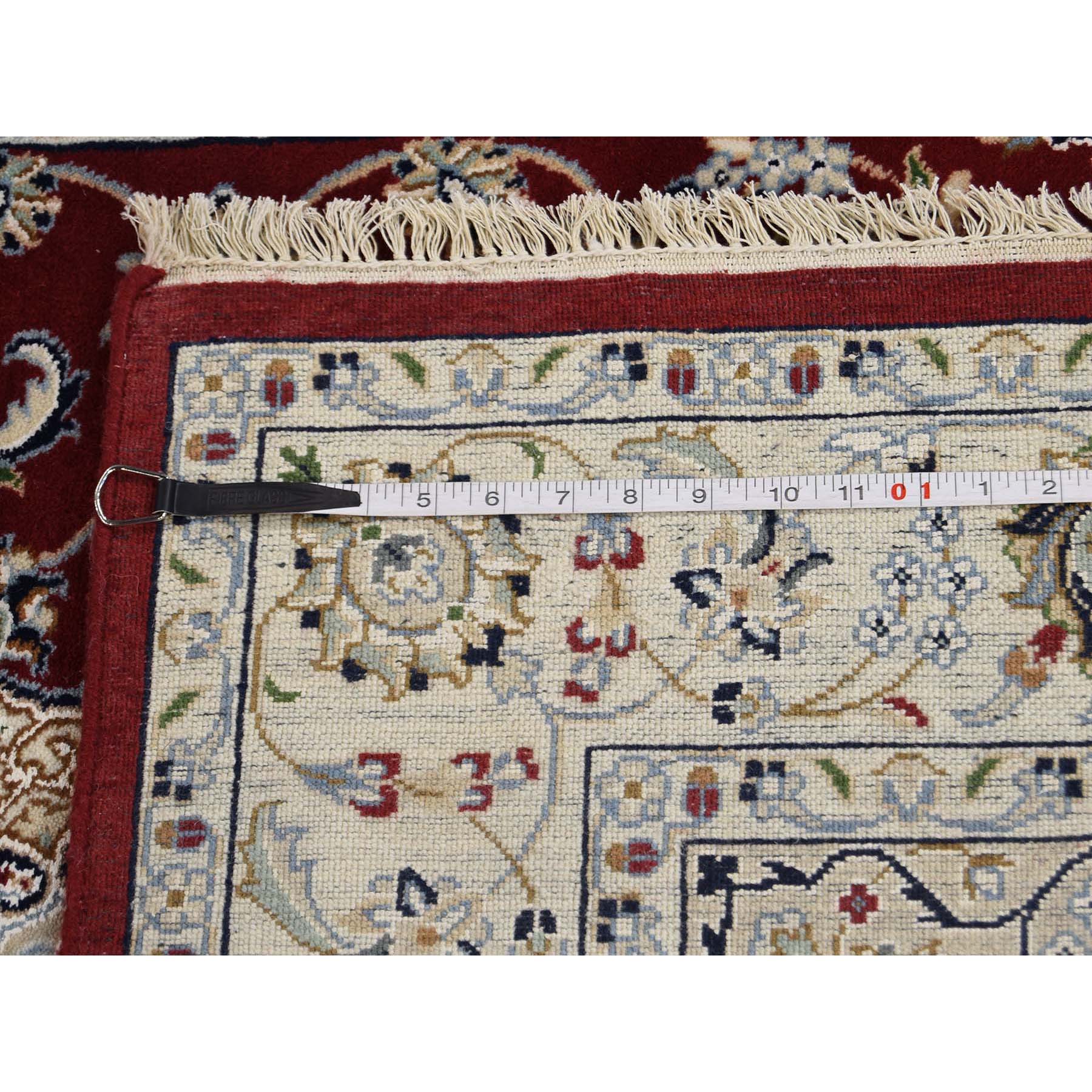 3-10 x6- 250 Kpsi Red Nain Wool and Silk Hand-Knotted Oriental Rug 