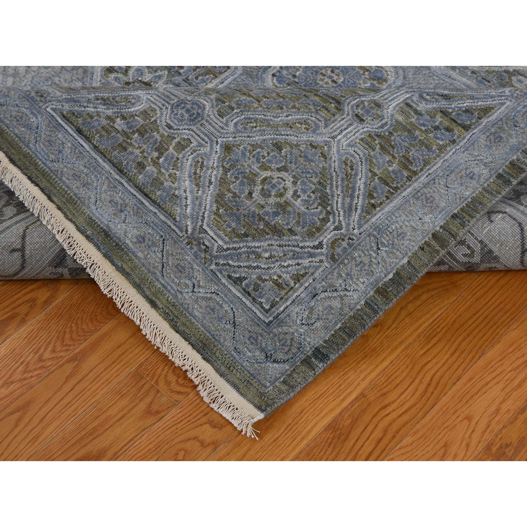 9-x11-7  Mamluk Design Silk With Textured Wool Hand-Knotted Oriental Rug 