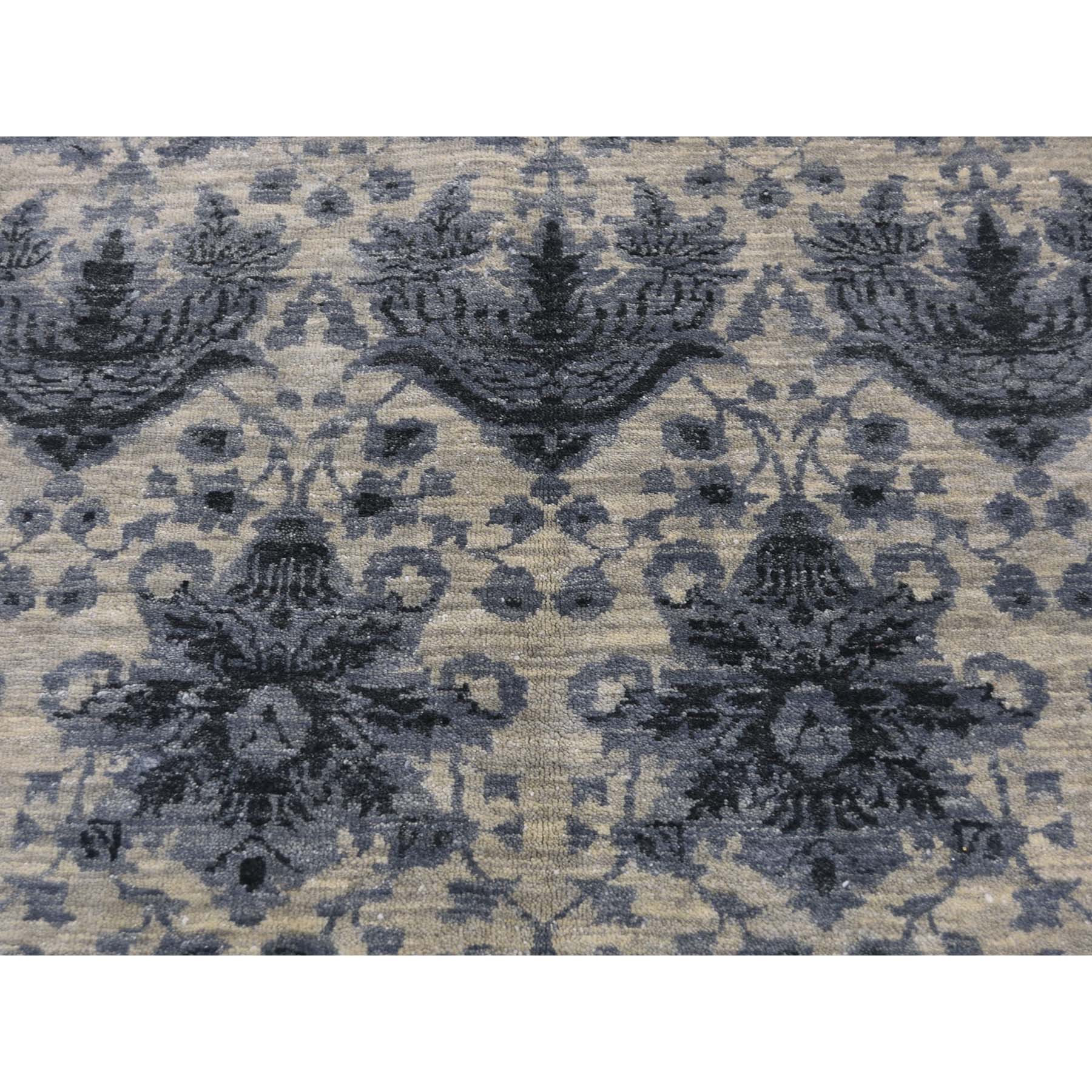 9-x12-2  On Clerance Hand Knotted Wool and Silk Transitional Modern Oriental Rug 