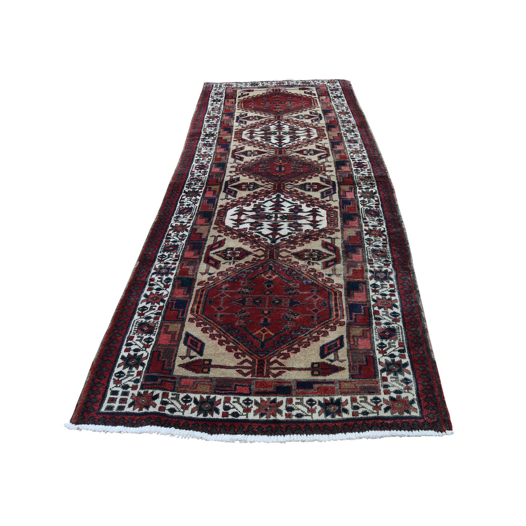 3-5 x10-5  Pure Wool Semi Antique Persian Serab Wide Runner Hand-Knotted Oriental Rug 