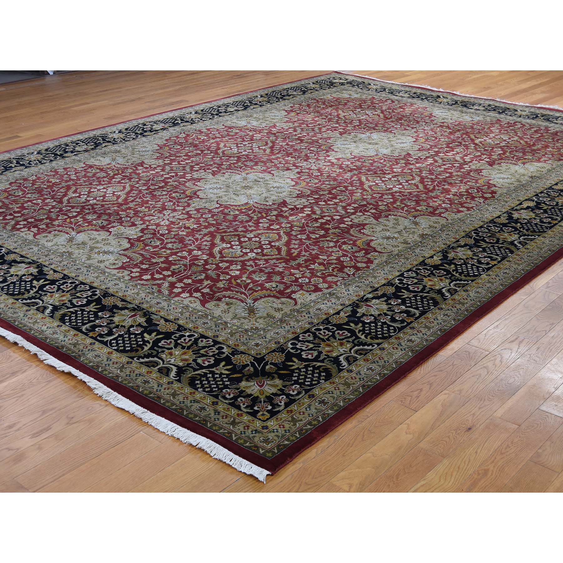 10-1 x13-8  New Zealand Wool 300 Kpsi Kashan Revival Hand-Knotted Rug 