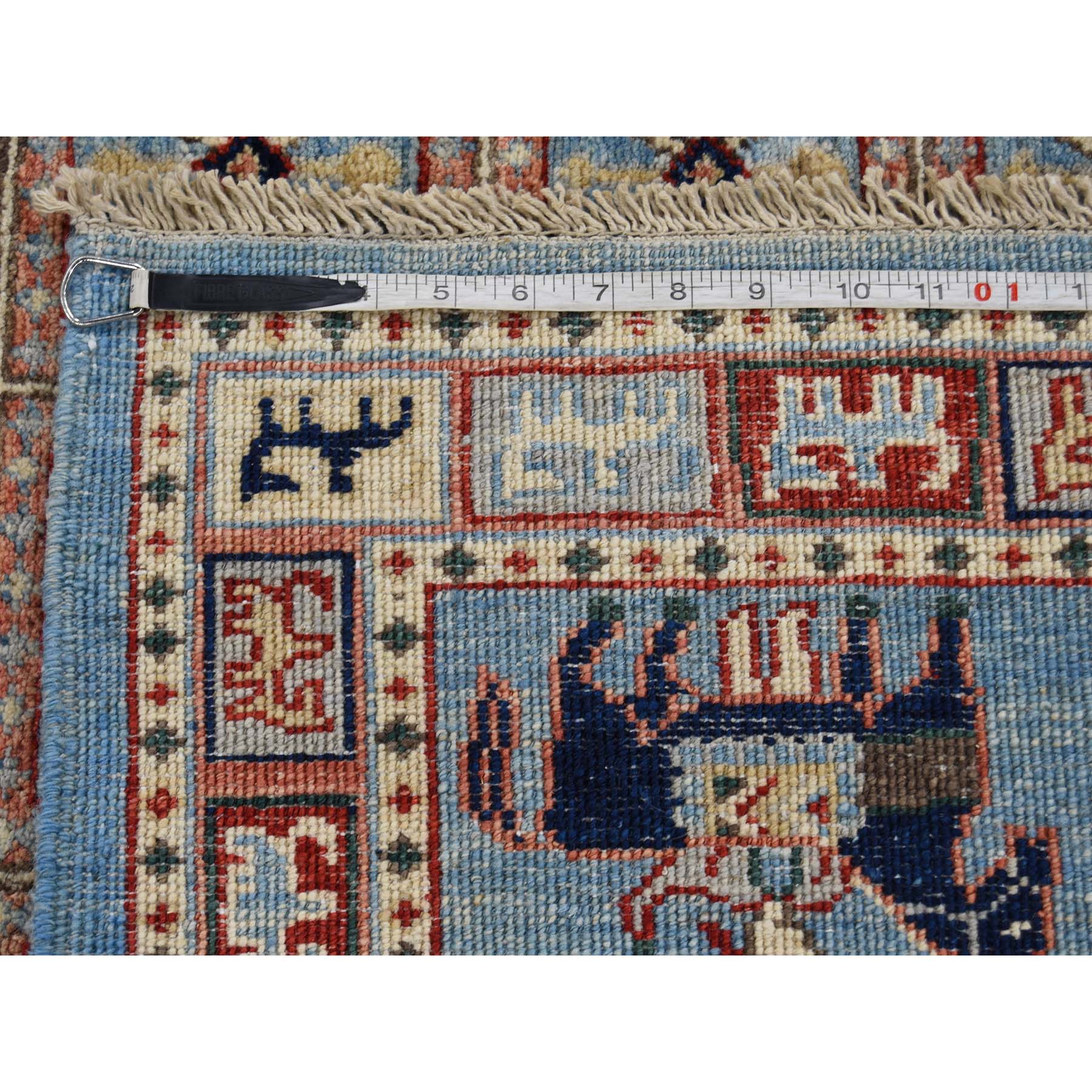 6-2 x8-9  Antiqued Pazyryk Historical Design Hand-Knotted Peshawar Oriental Rug 