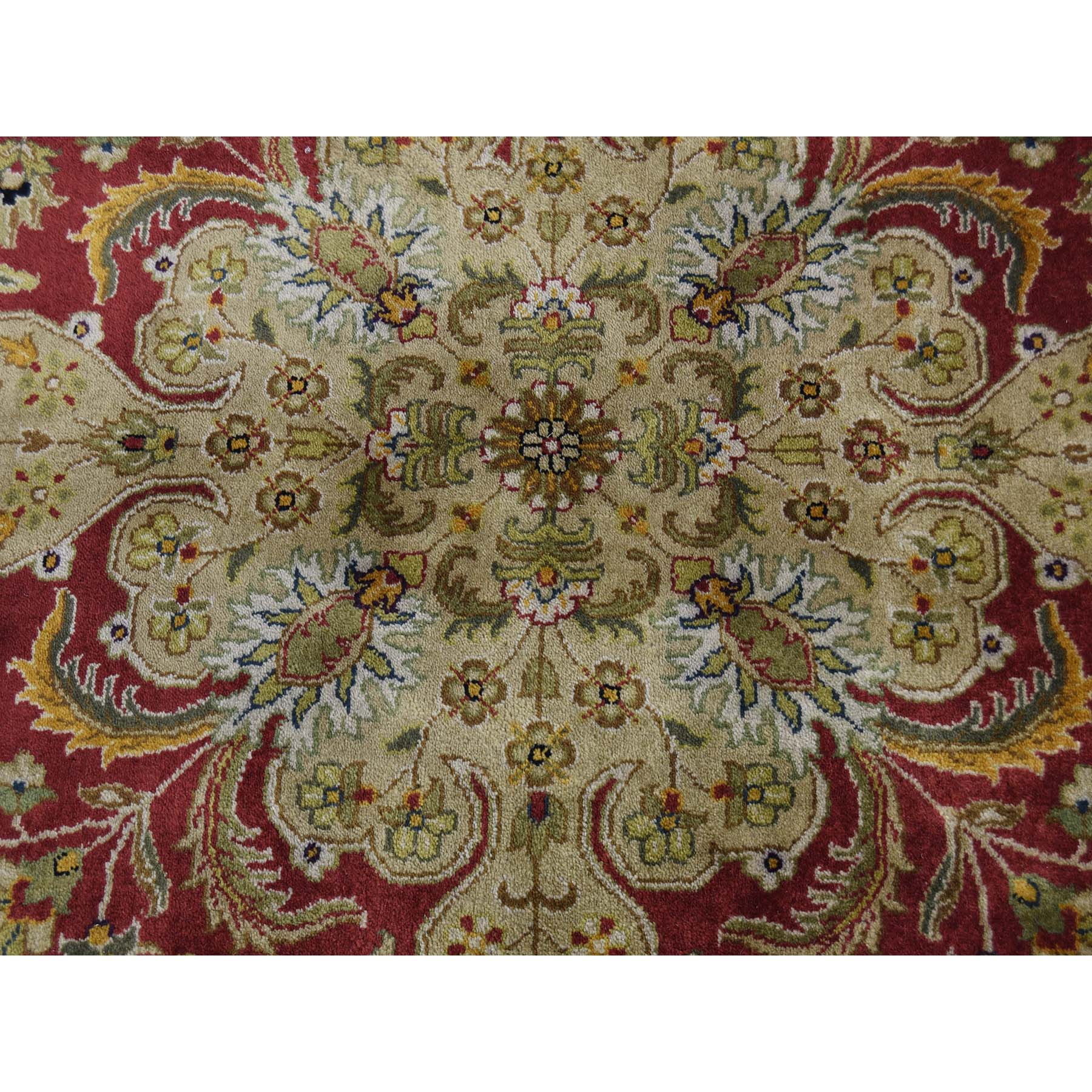 8-x8- New Zealand Wool 300 Kpsi Kashan Revival Round Hand-Knotted Oriental Rug 