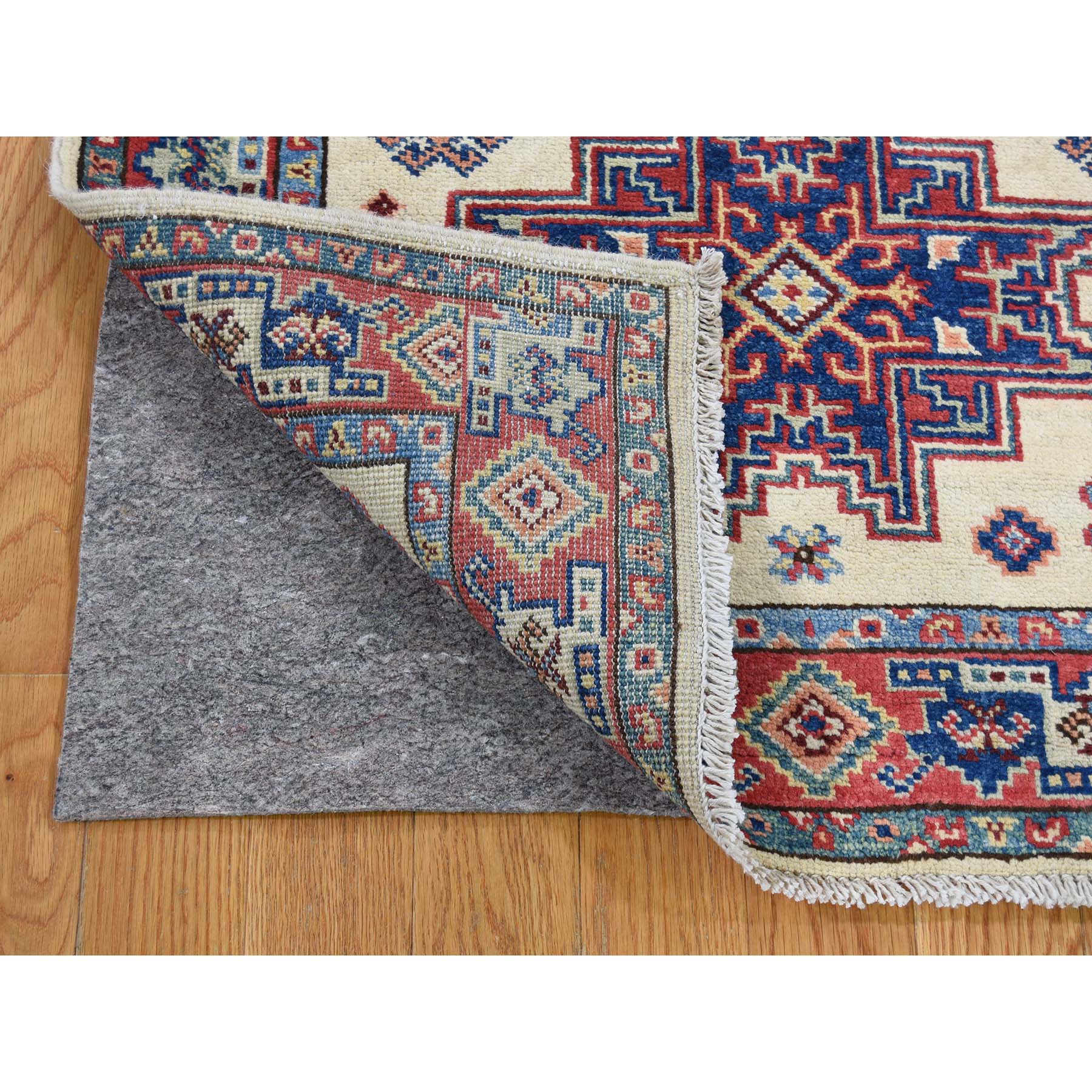 2-9 x8-7  Special Kazak Pure Wool Runner Hand-Knotted Geometric Design Oriental Rug 